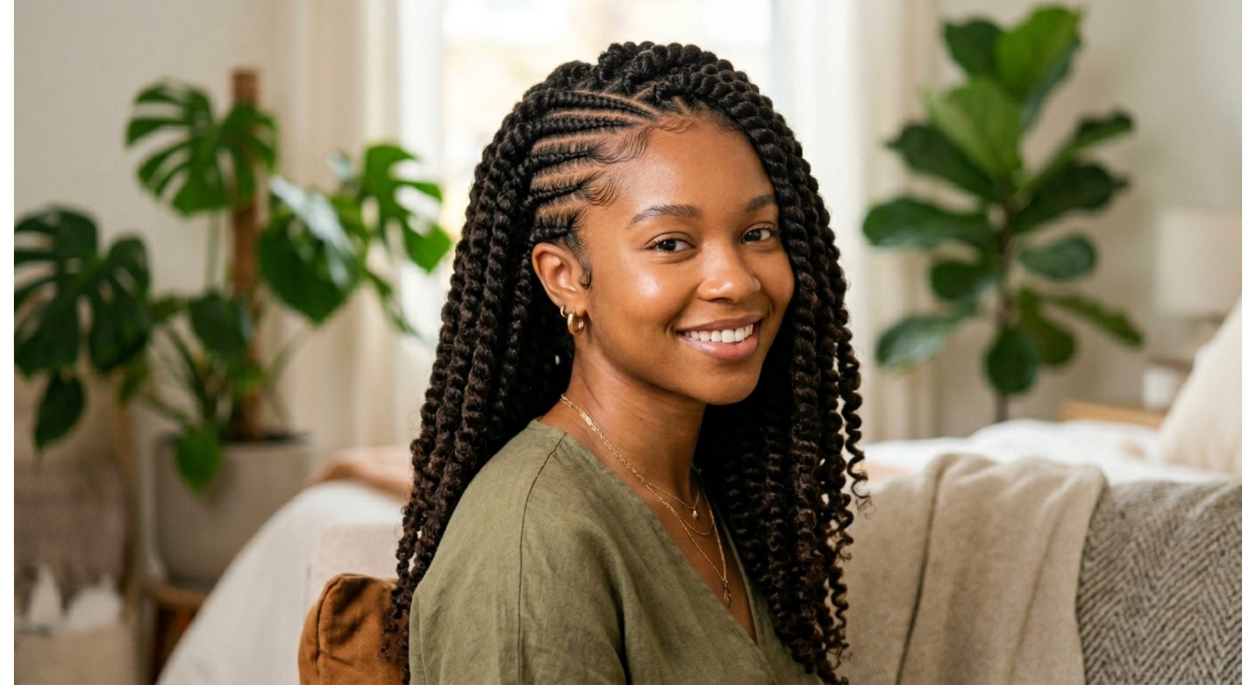 Cornrows with Twists Combo