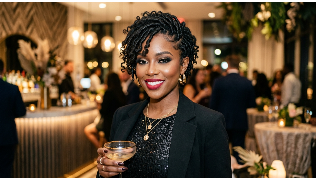 Curly Faux Loc Pixie