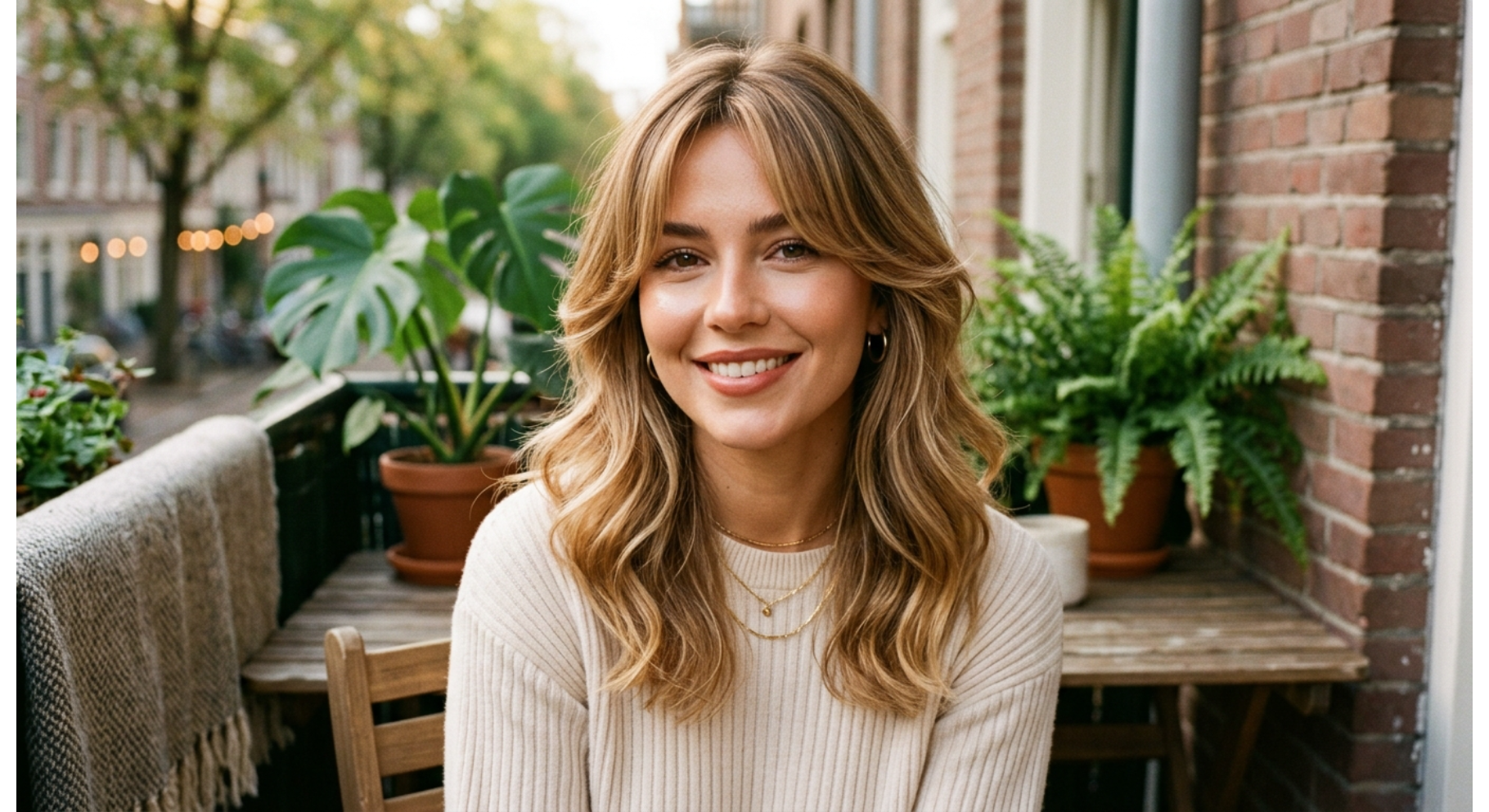 Curtain Bangs with Shoulder-Length Layers