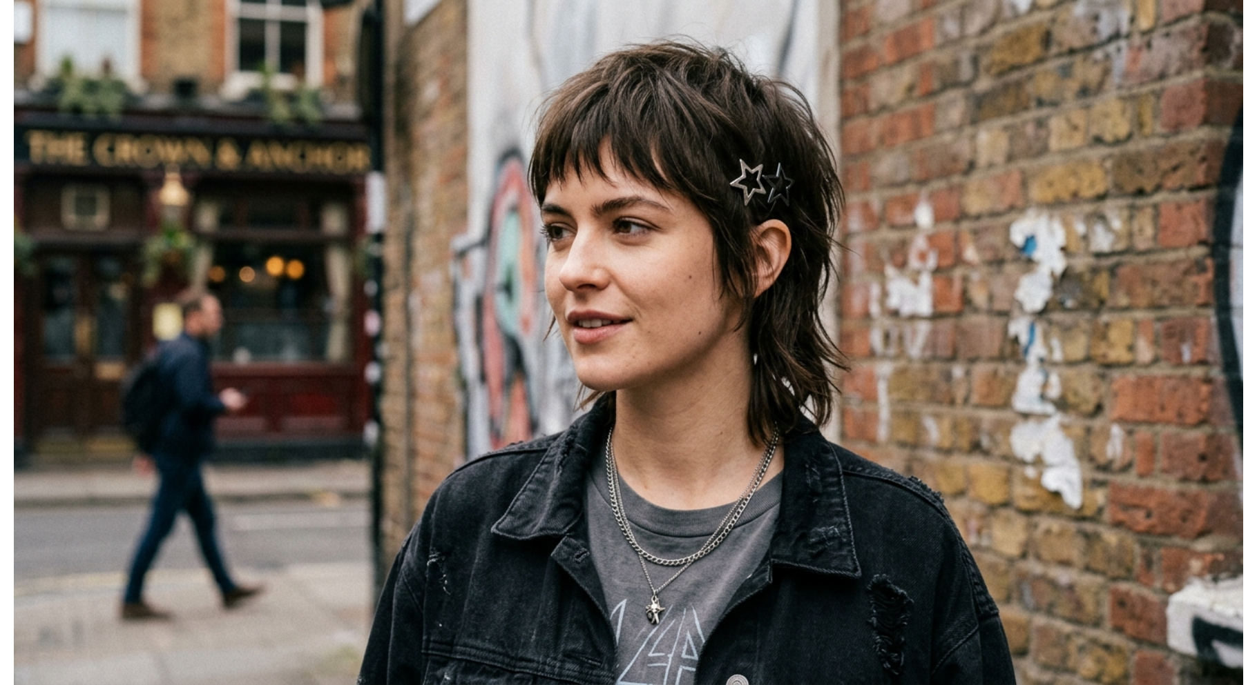 Edgy Mullet Shag with Textured Bangs