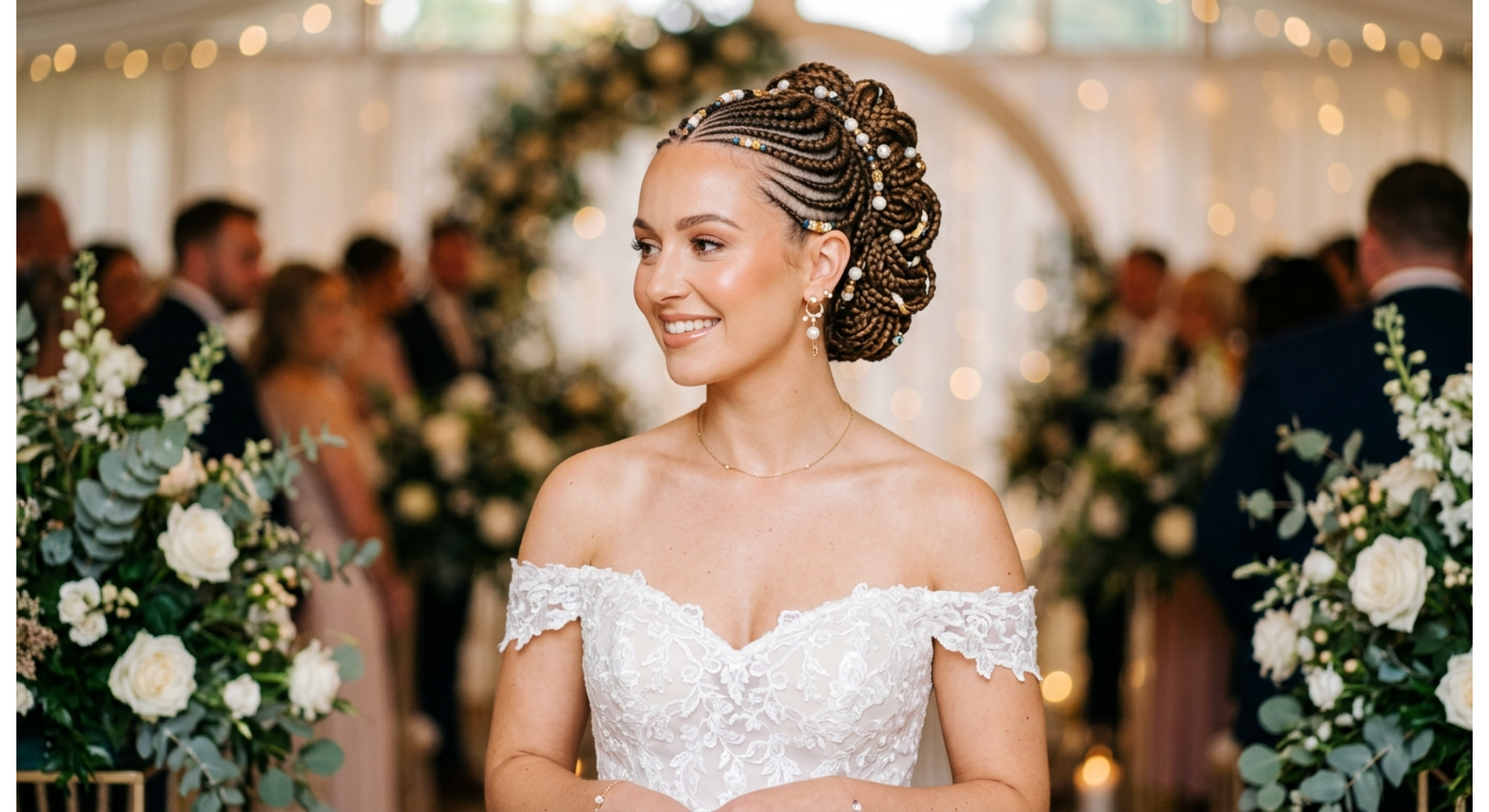 Fulani Braids Bun with Beads