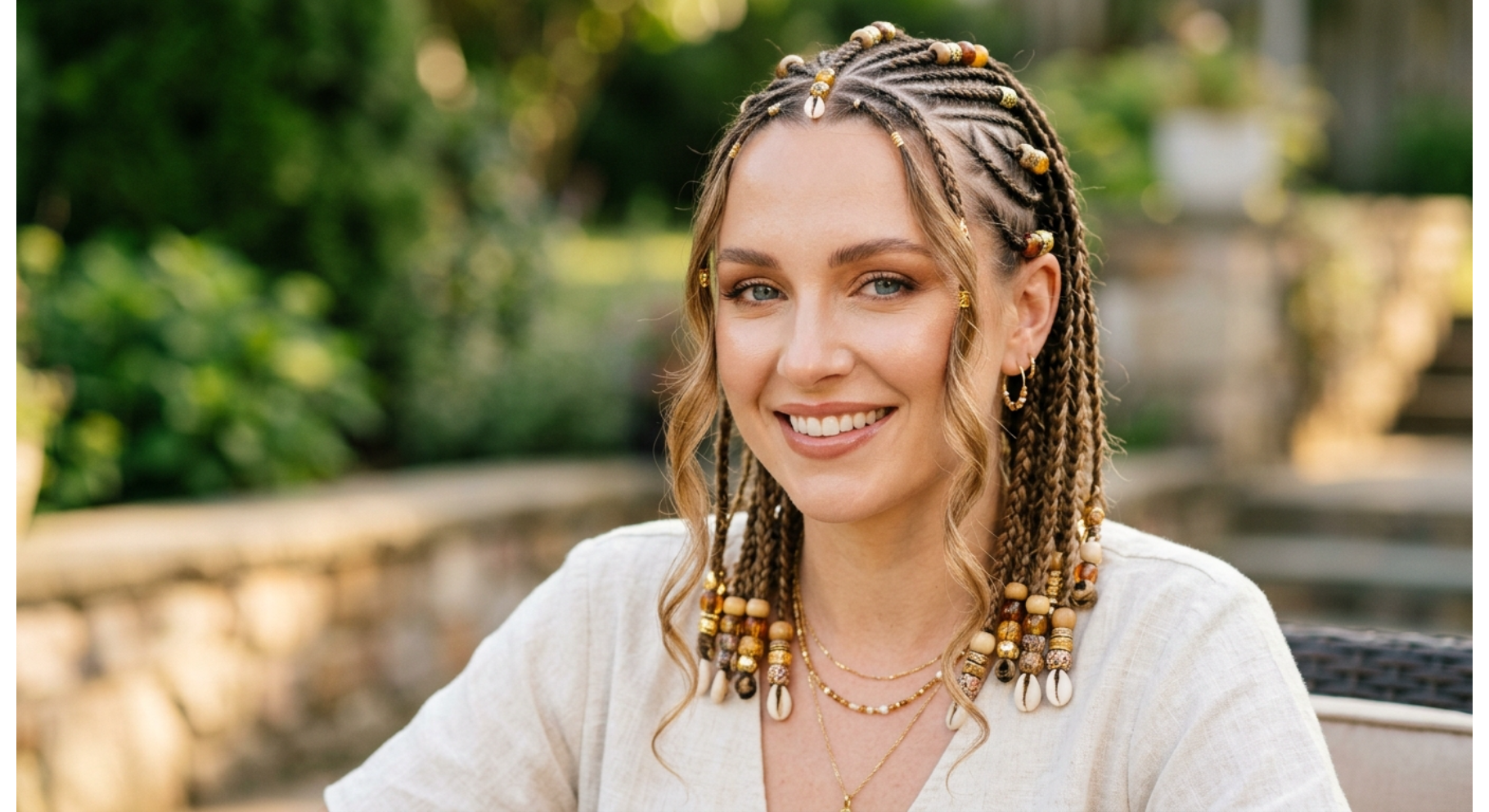 Fulani Braids with Beads and Loose Strands