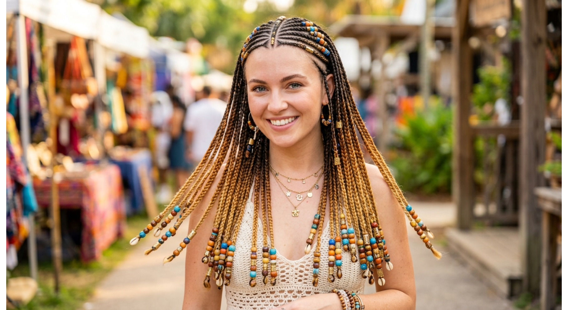 Fulani Braids with Beads and Ombre Extensions