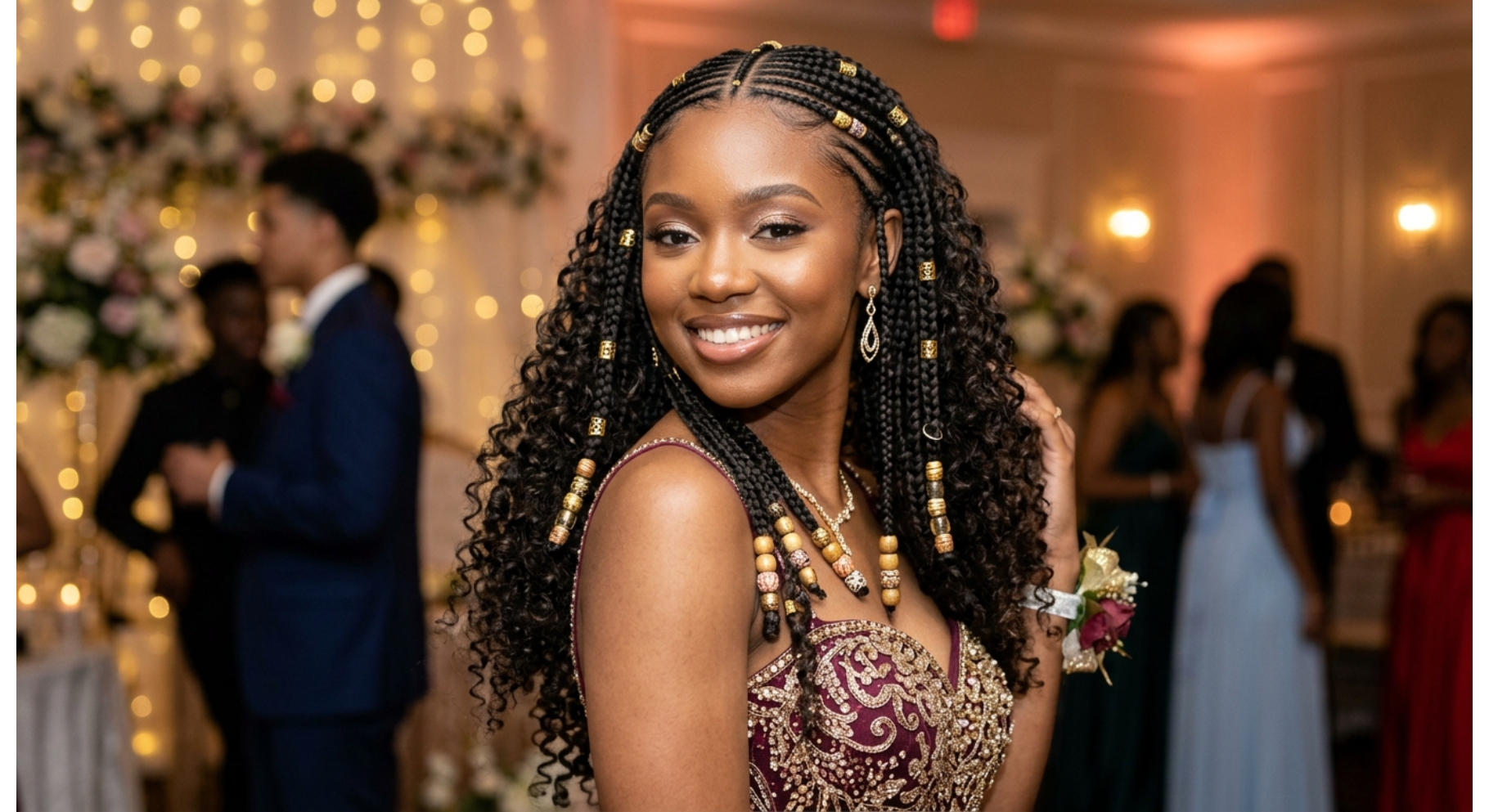 Fulani Braids with Curly Ends