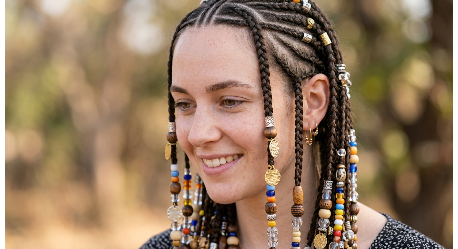 Fulani Braids with Mixed Bead Textures