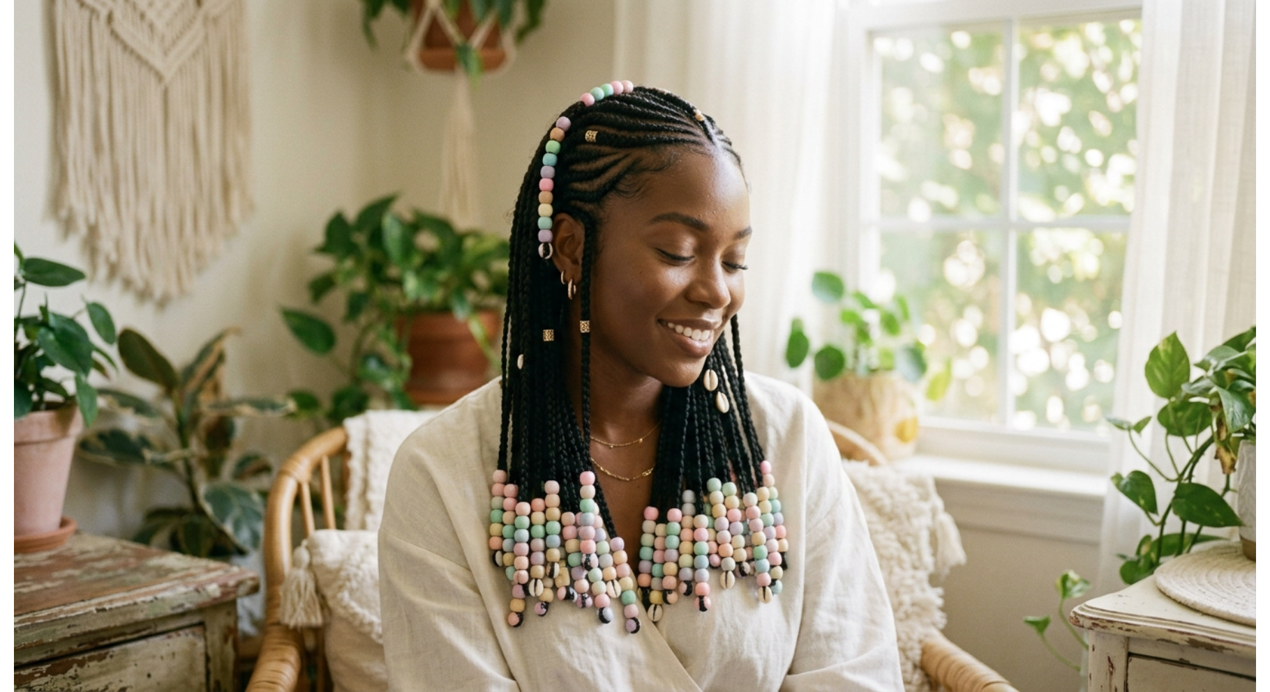 Fulani Braids with Pastel Beads