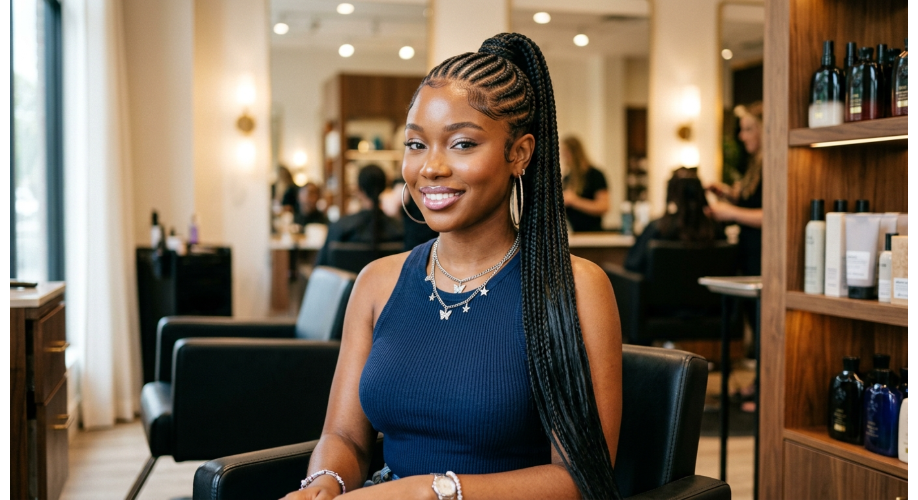 Glossy Cornrow Ponytail