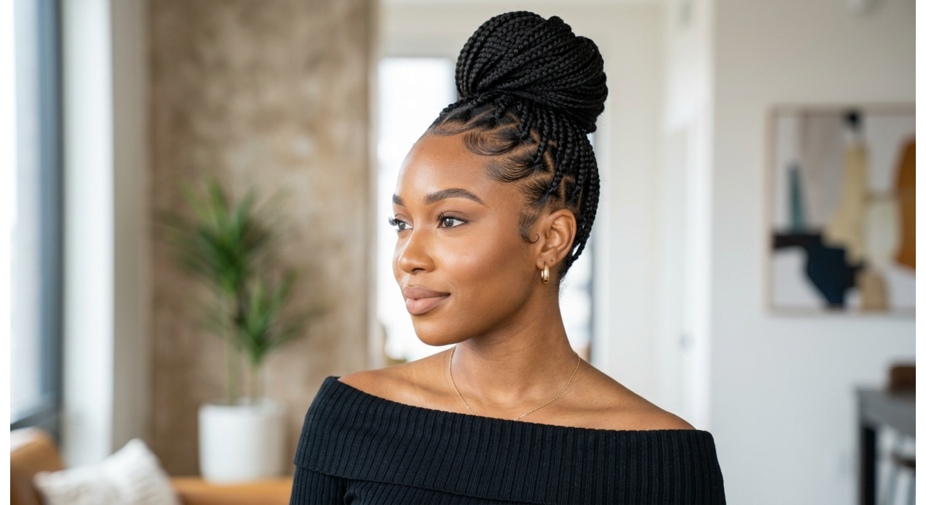 High Bun Braids