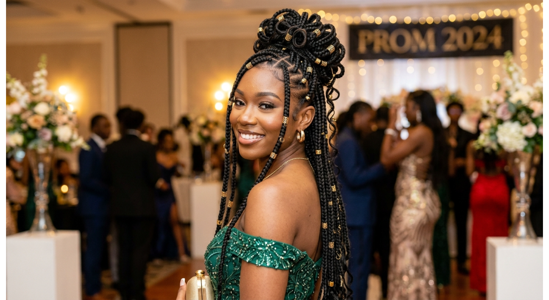 Long Box Braids with Accessories