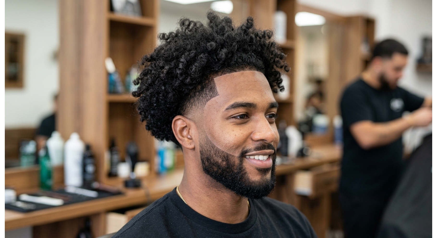Long Curly Drop Fade