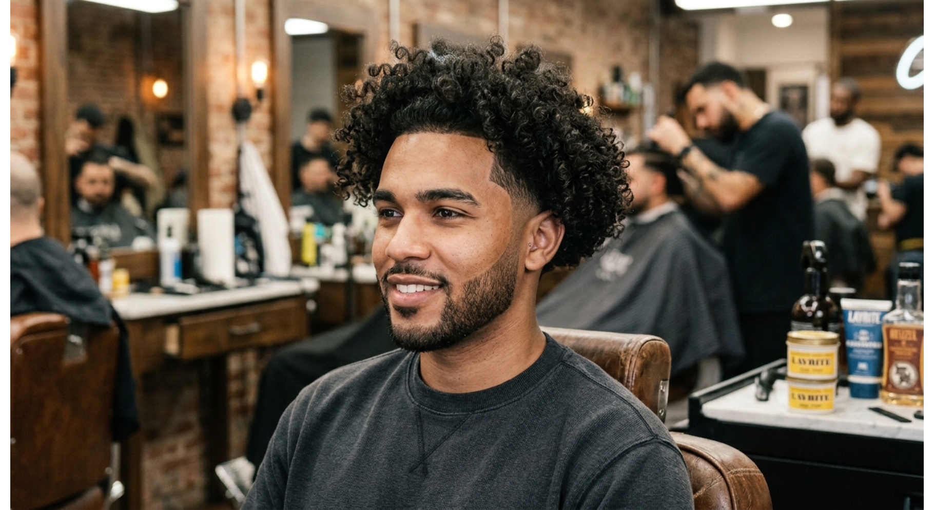 Long Curly Low Taper Cut