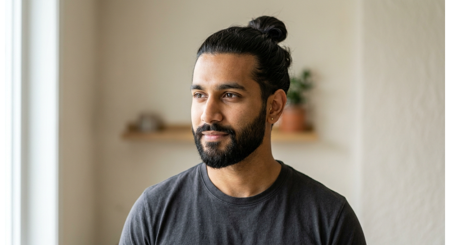 Long Hair Man Bun