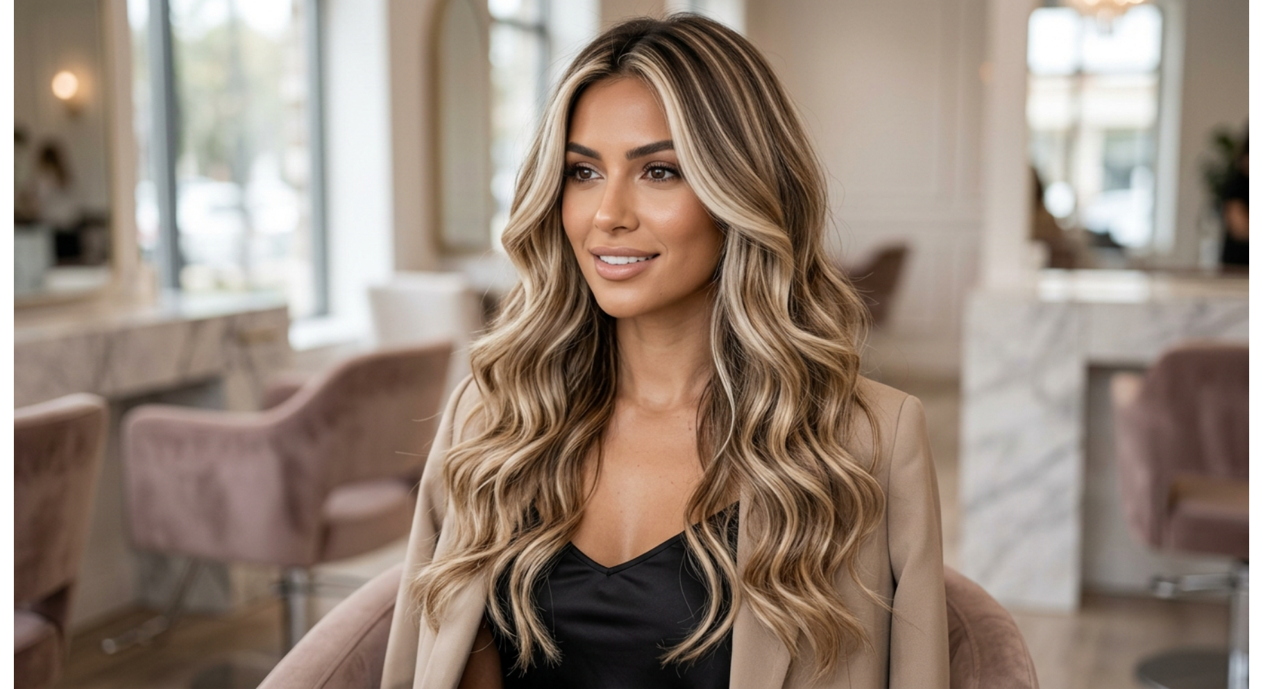 Long Layers With Money Piece Highlights