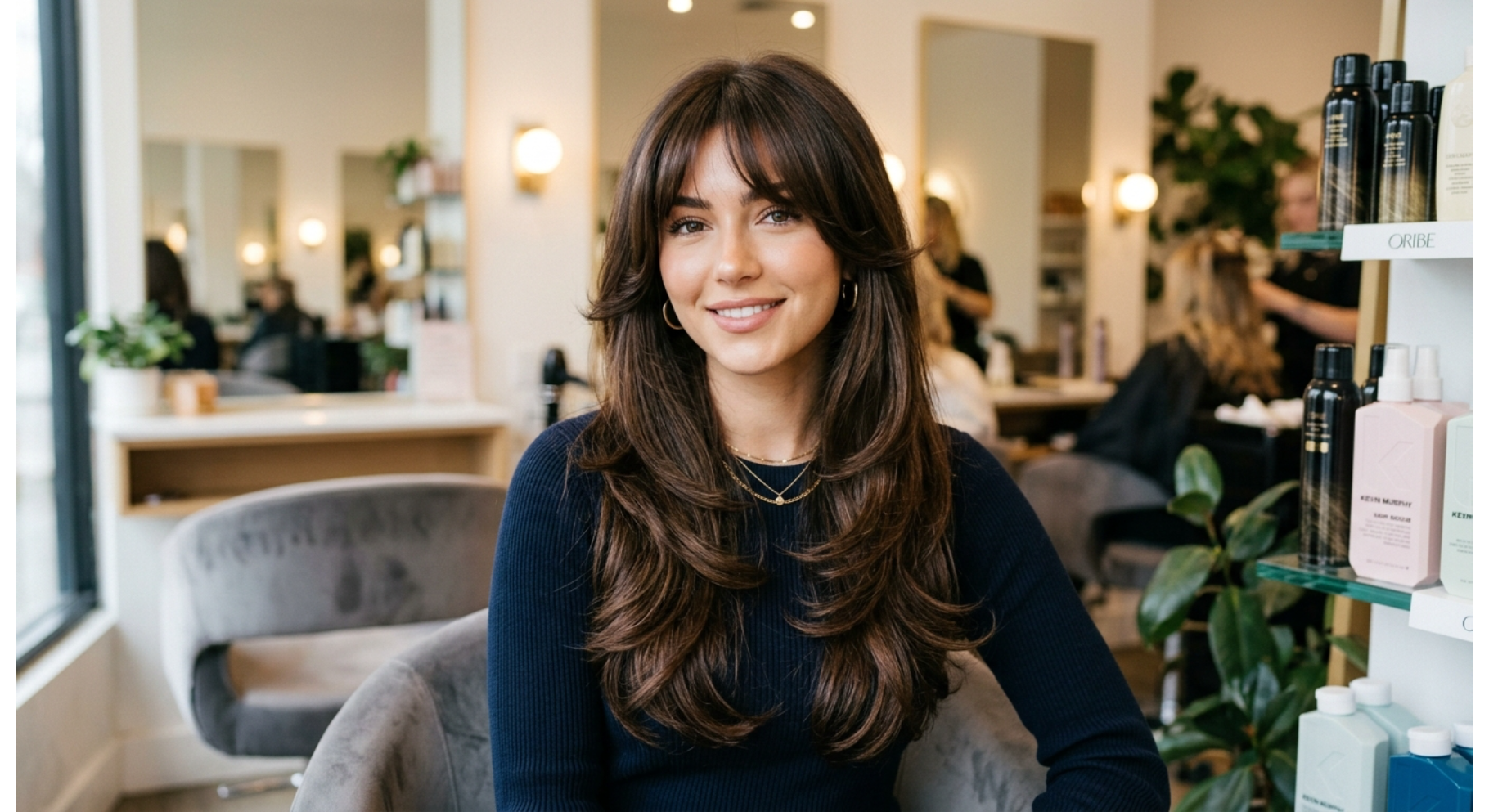 Long Layers with Feathered Bangs
