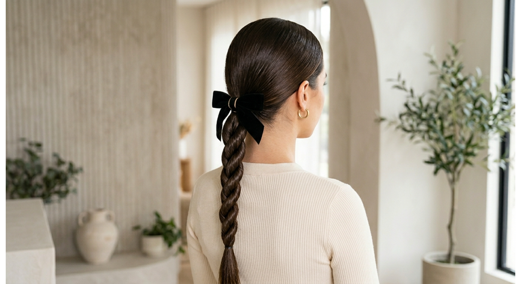 Low Rope Braid Ponytail