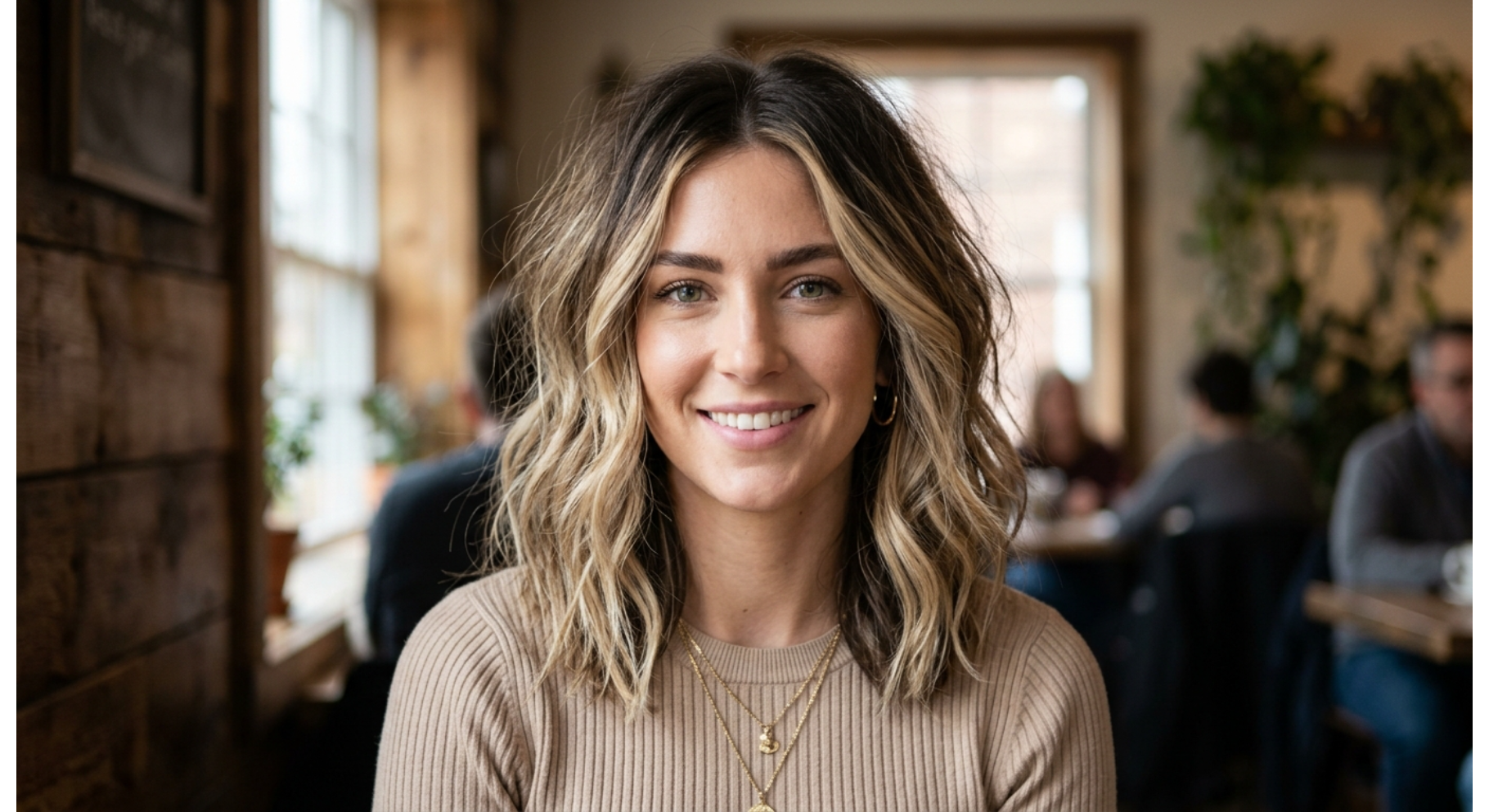 Messy Lob with Bold Highlights