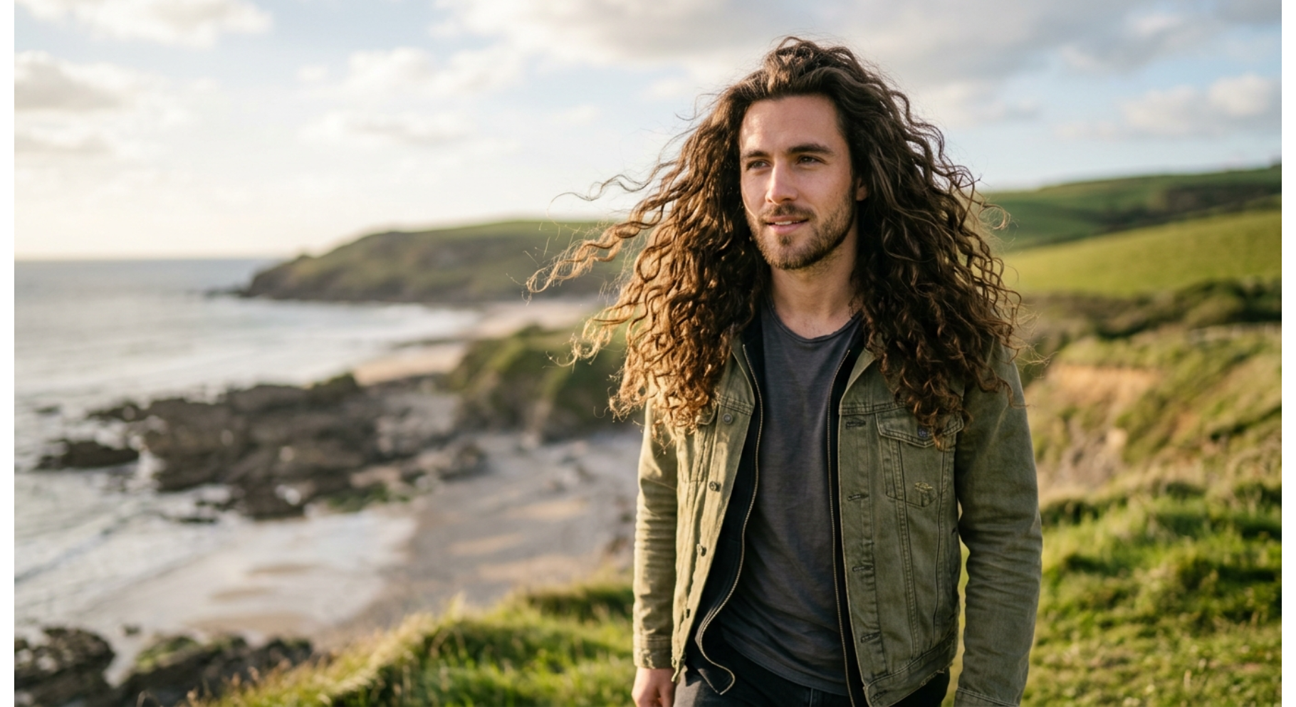 Natural Long Curl Flow Cut
