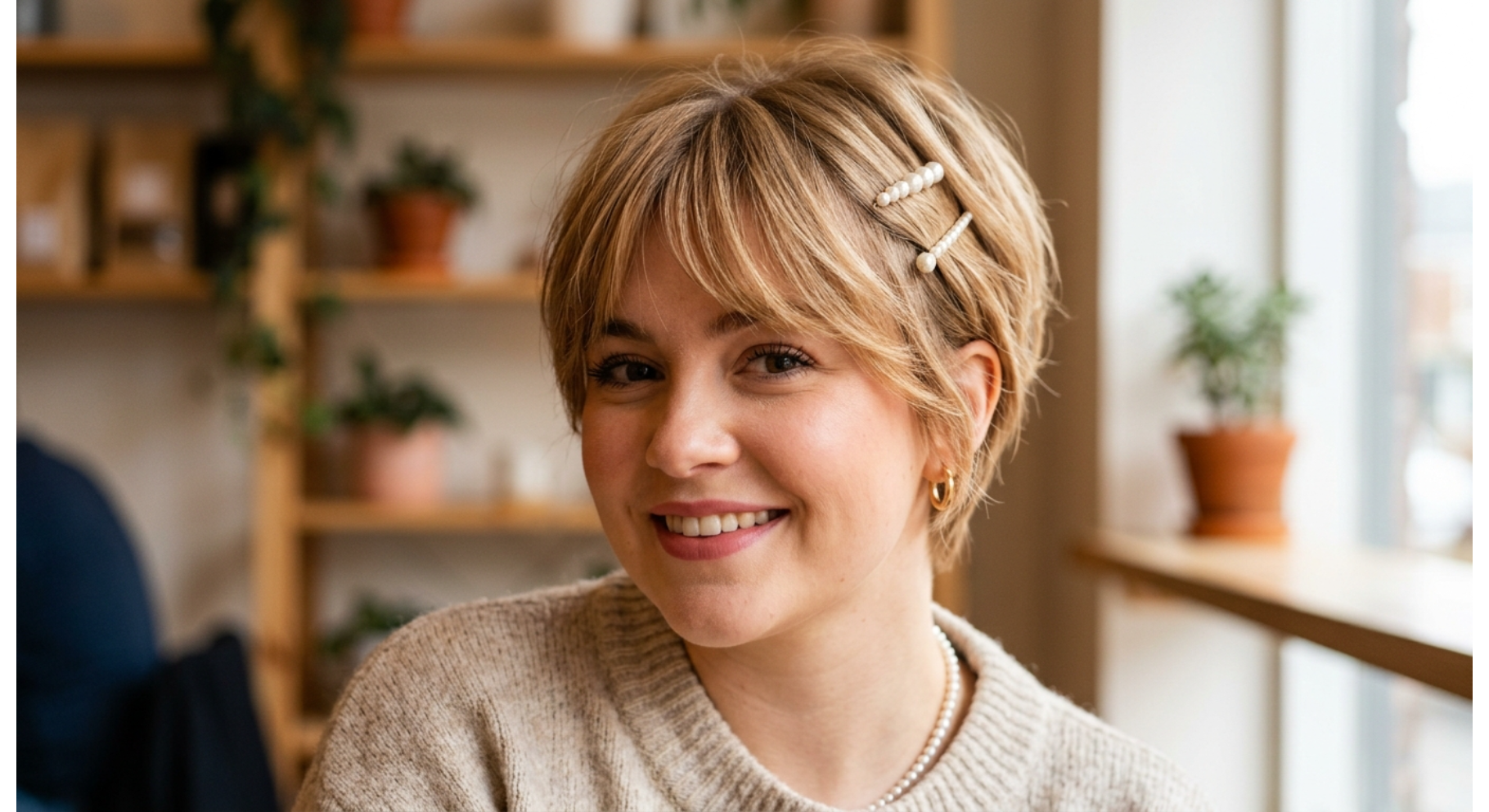 Pixie with Long Feathered Bangs