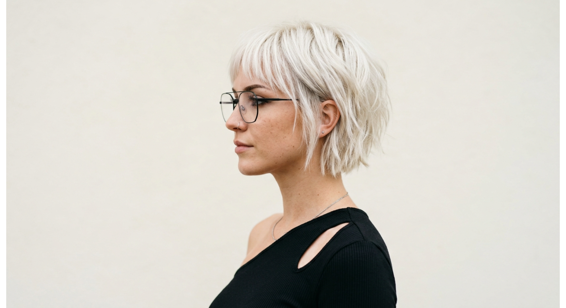 Platinum Choppy Bob with Bangs