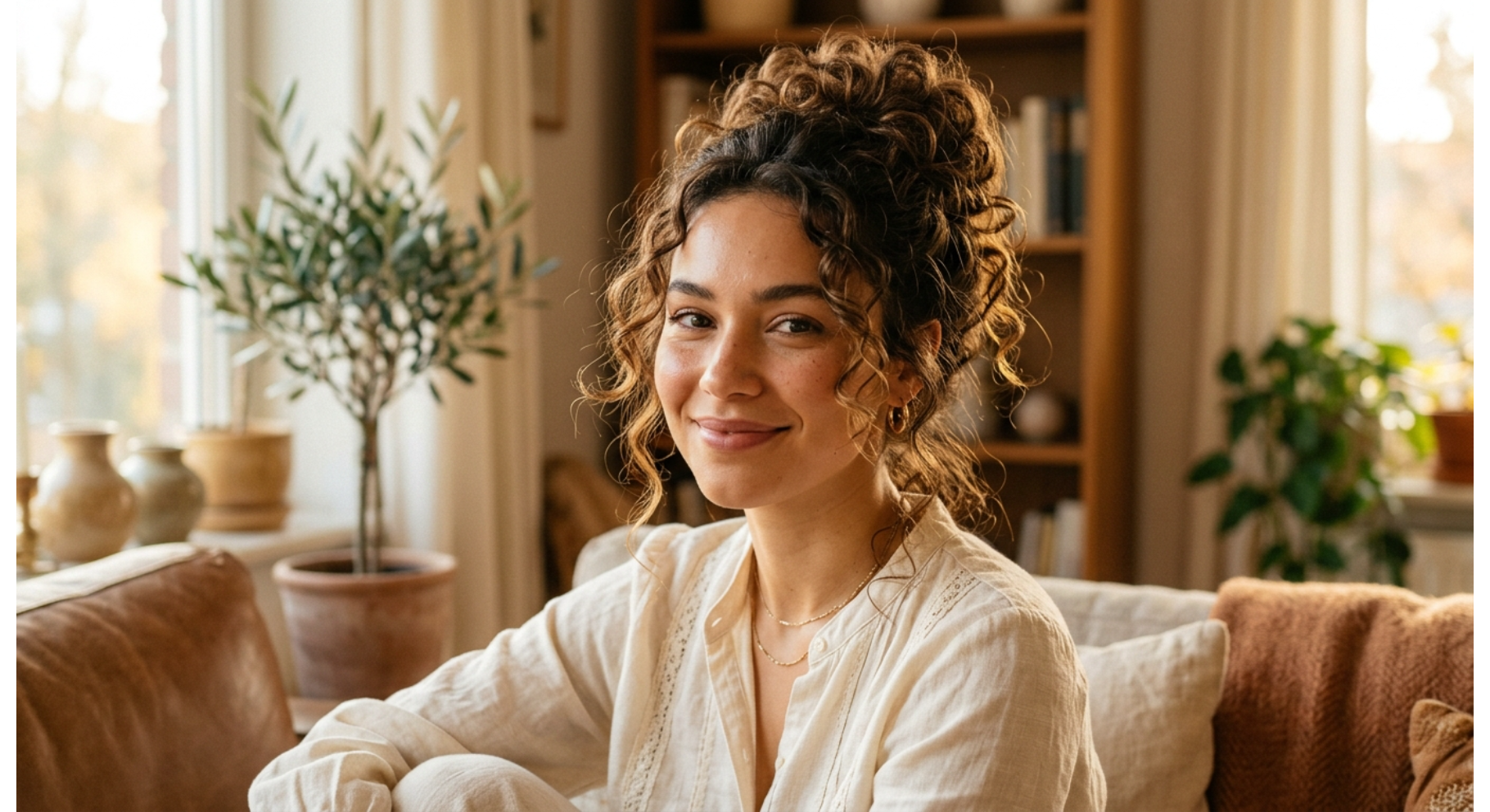 Romantic Curly Messy Bun