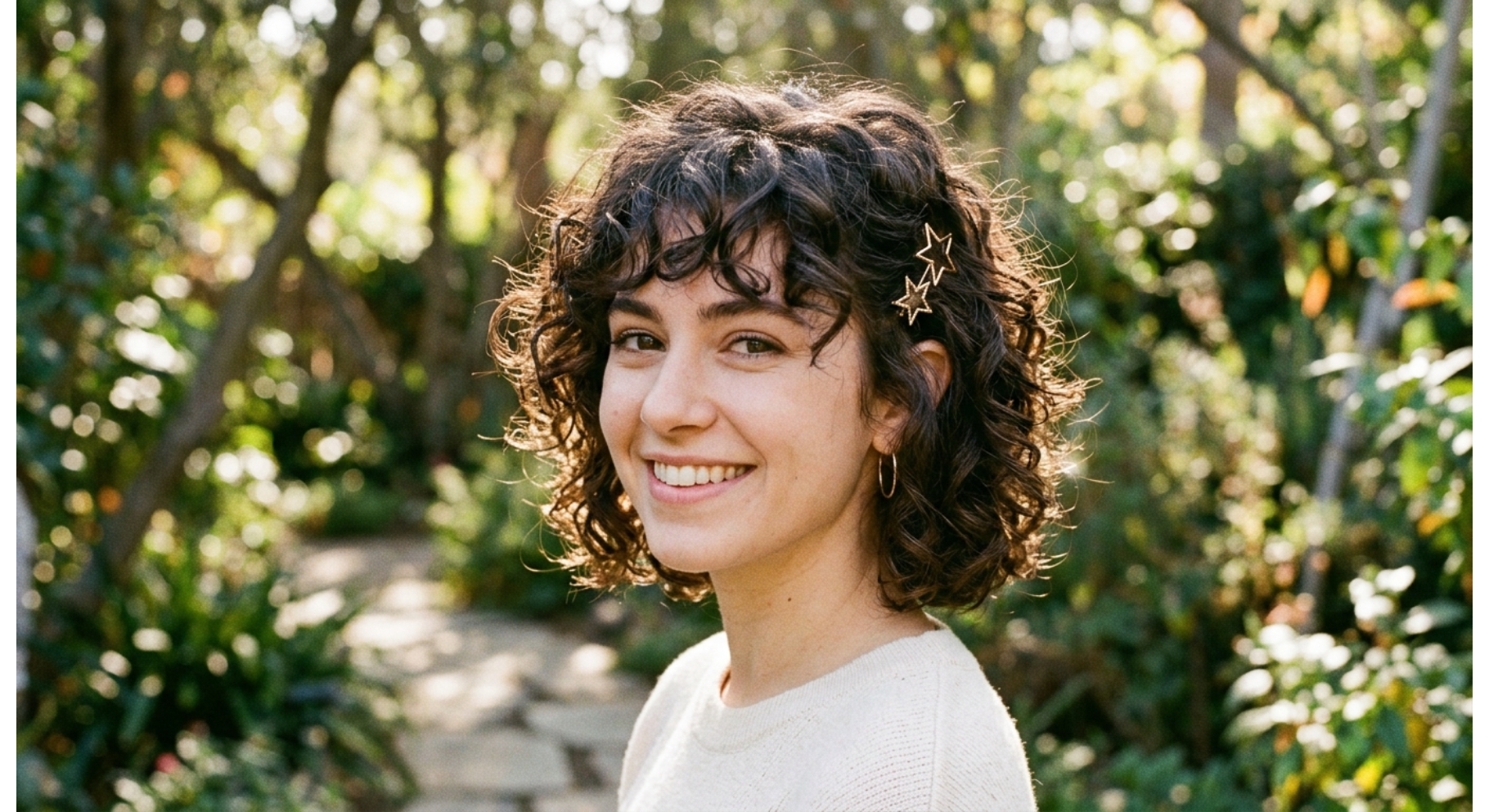 Short Curly Shag with Soft Bangs