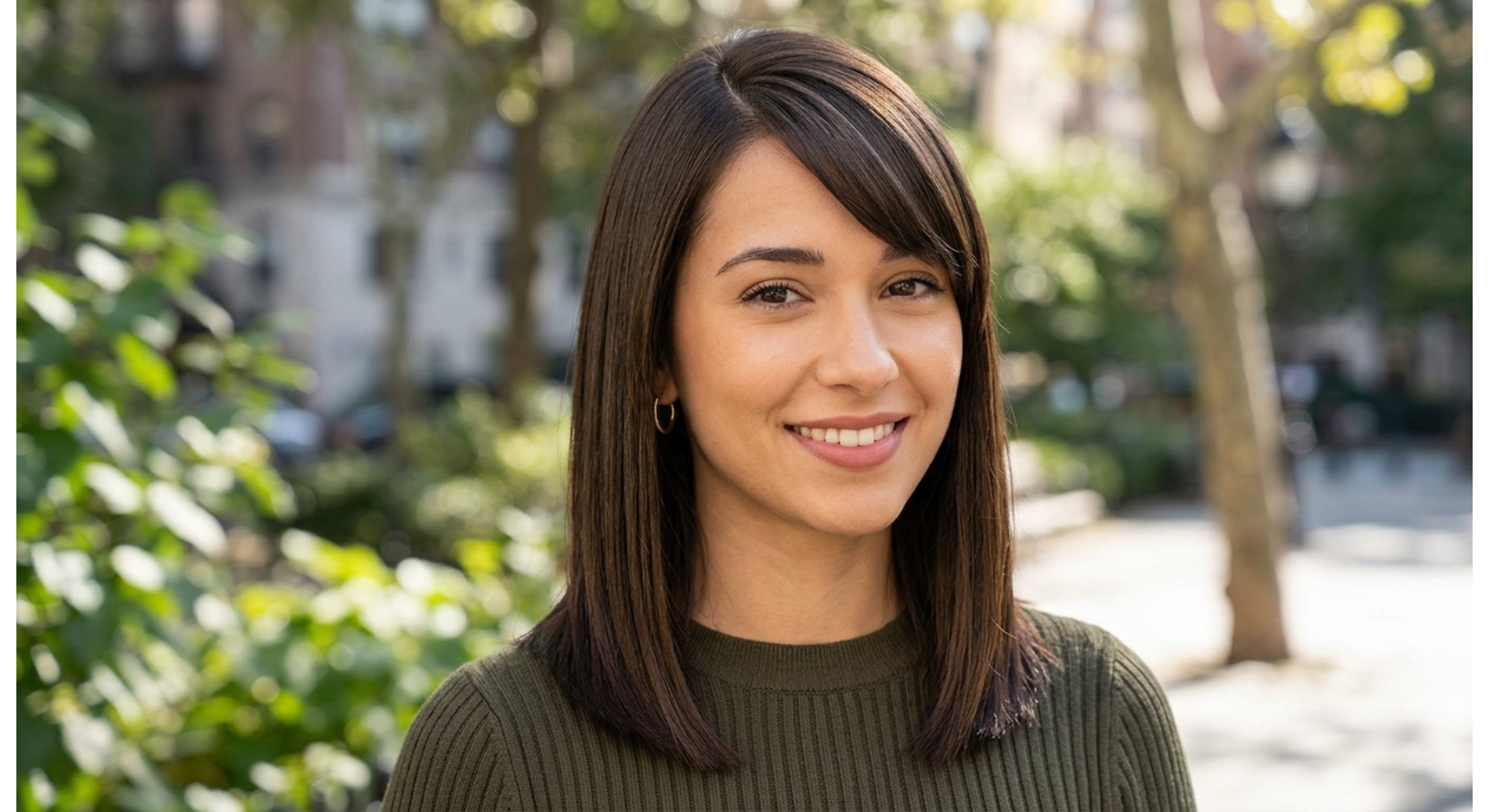 Side Part Straight Cut with Bangs