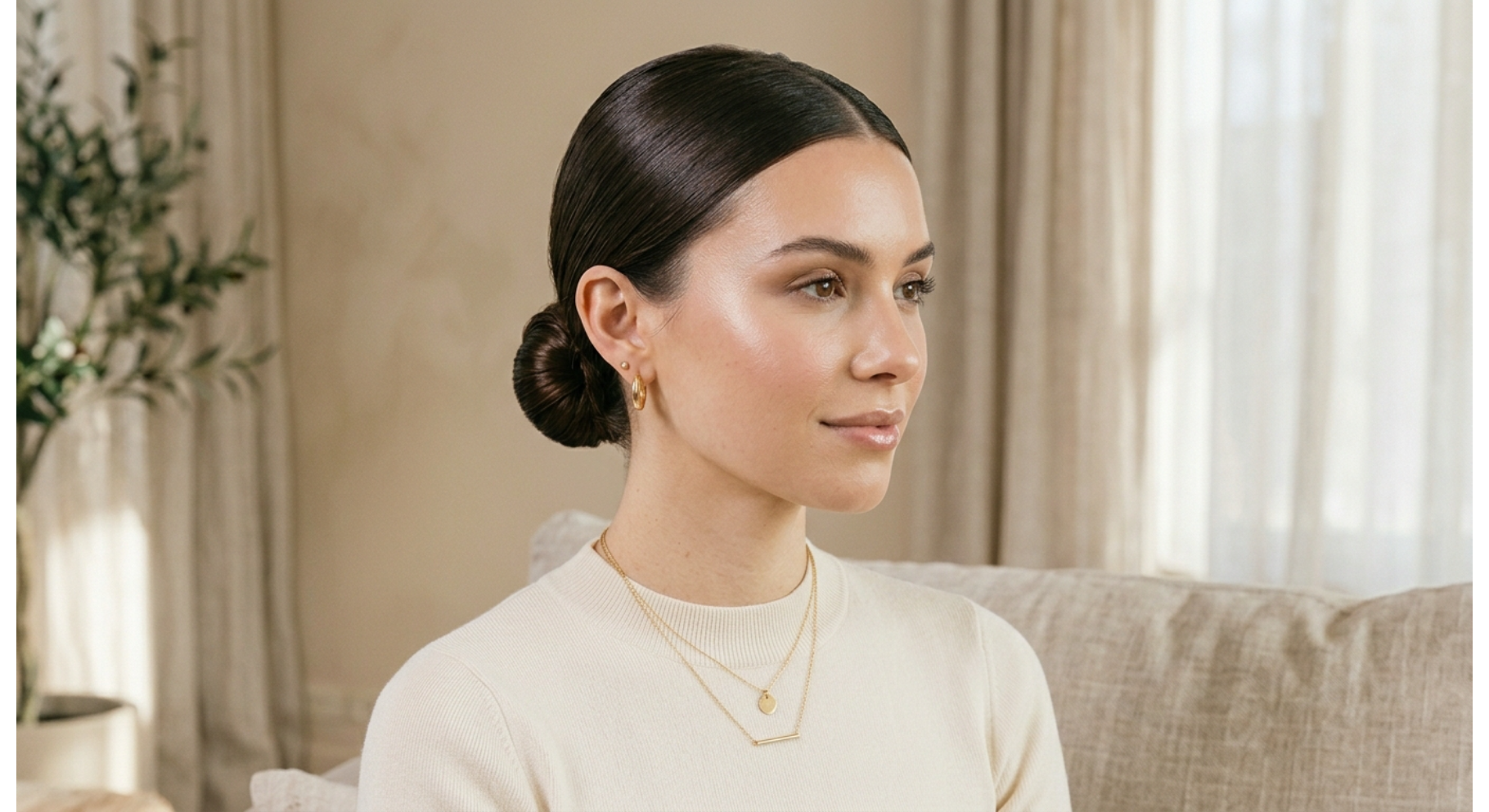 Sleek Middle Part Bun