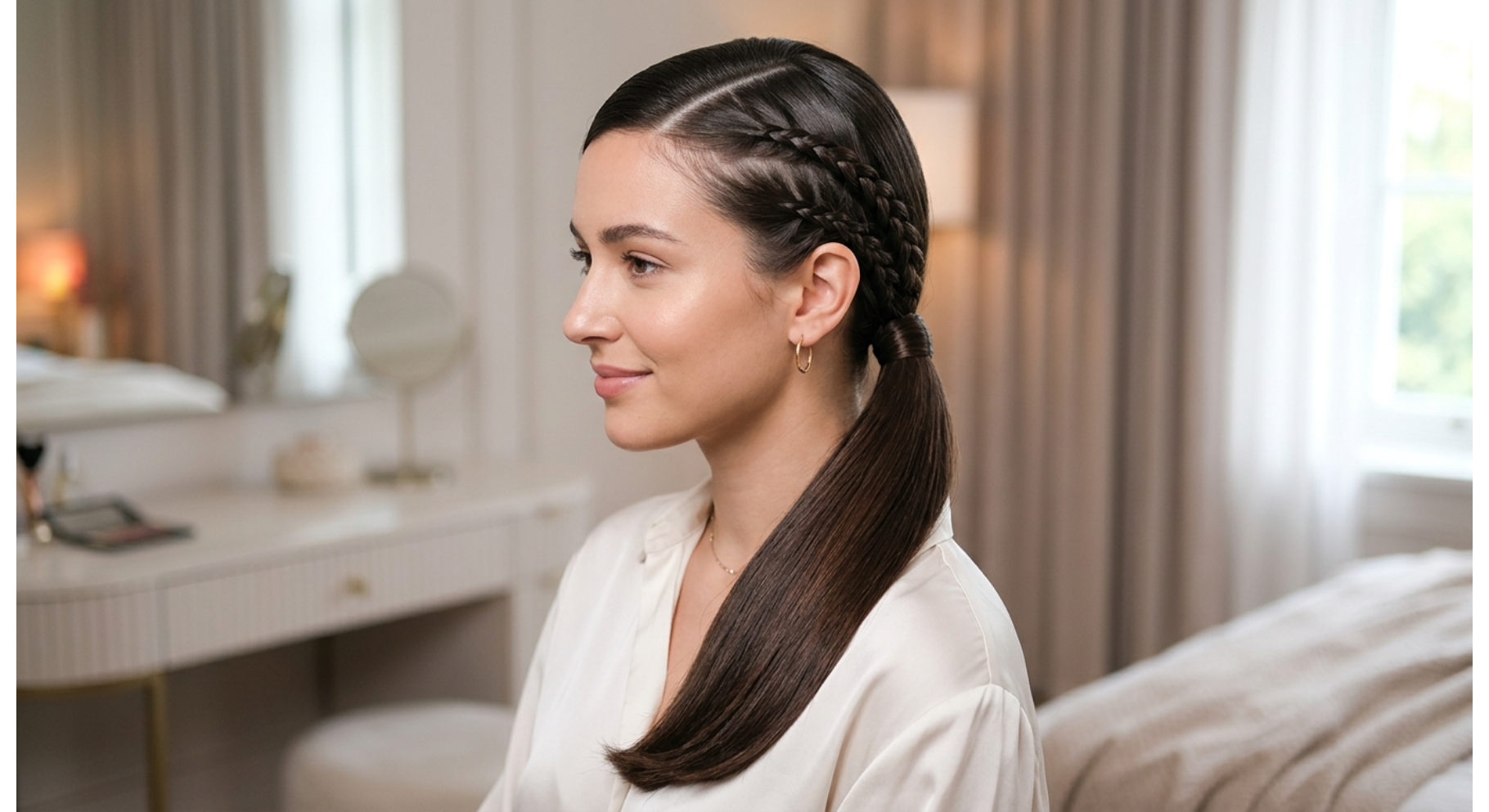Straight Hair Low Side Pony