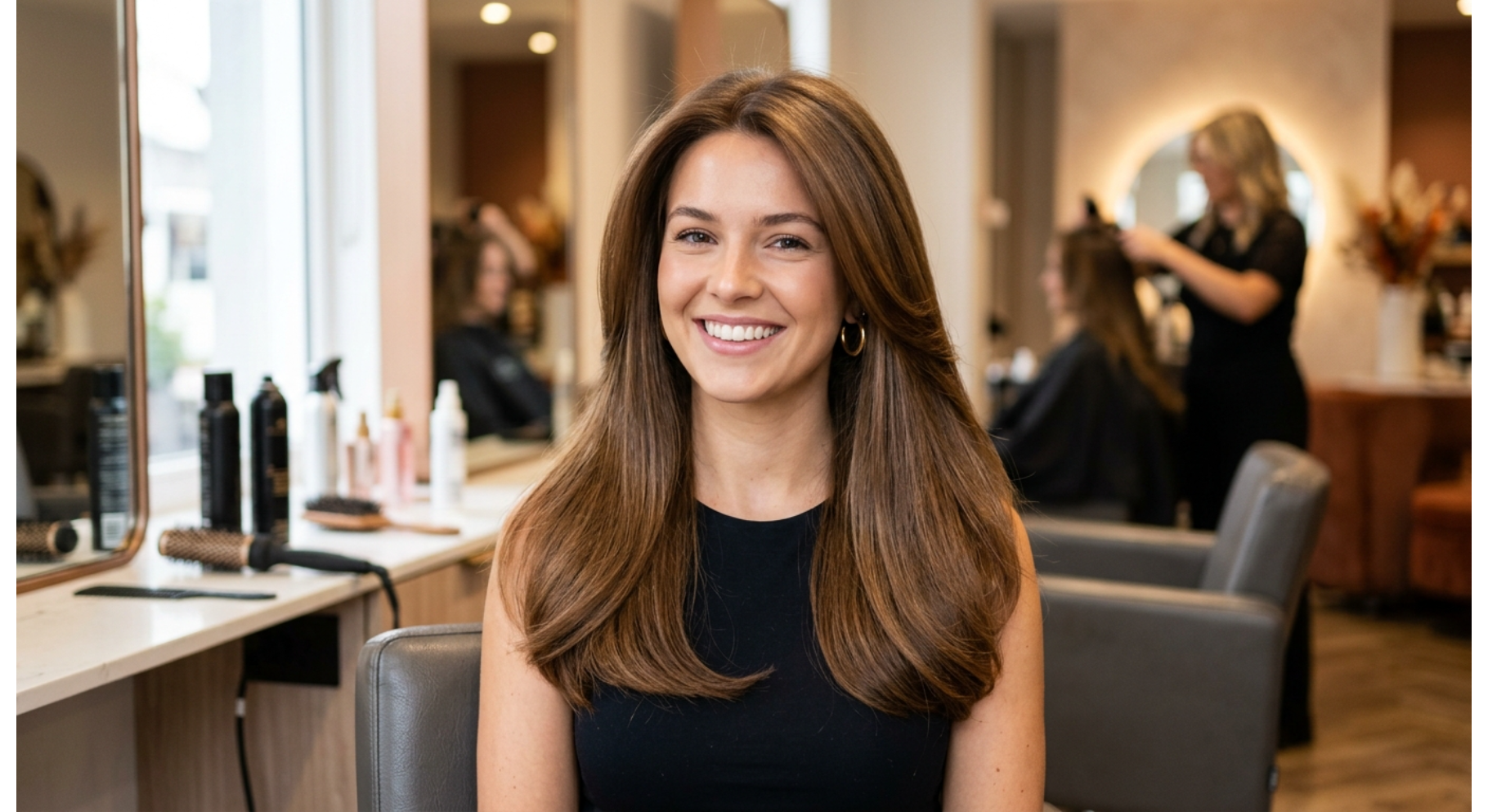 Straight Hair Soft Volume Blowout