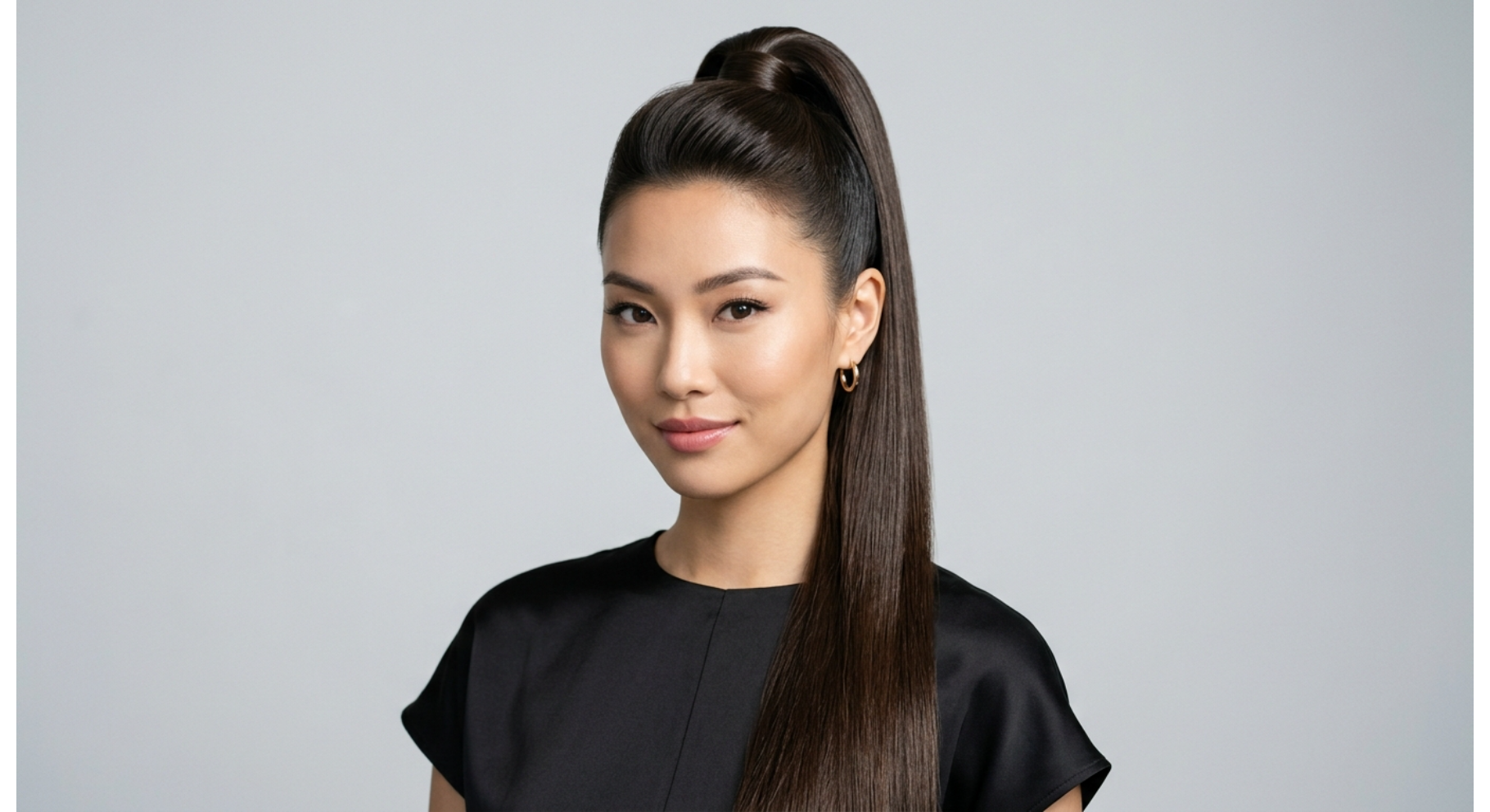 Straight High Ponytail Sleek Finish