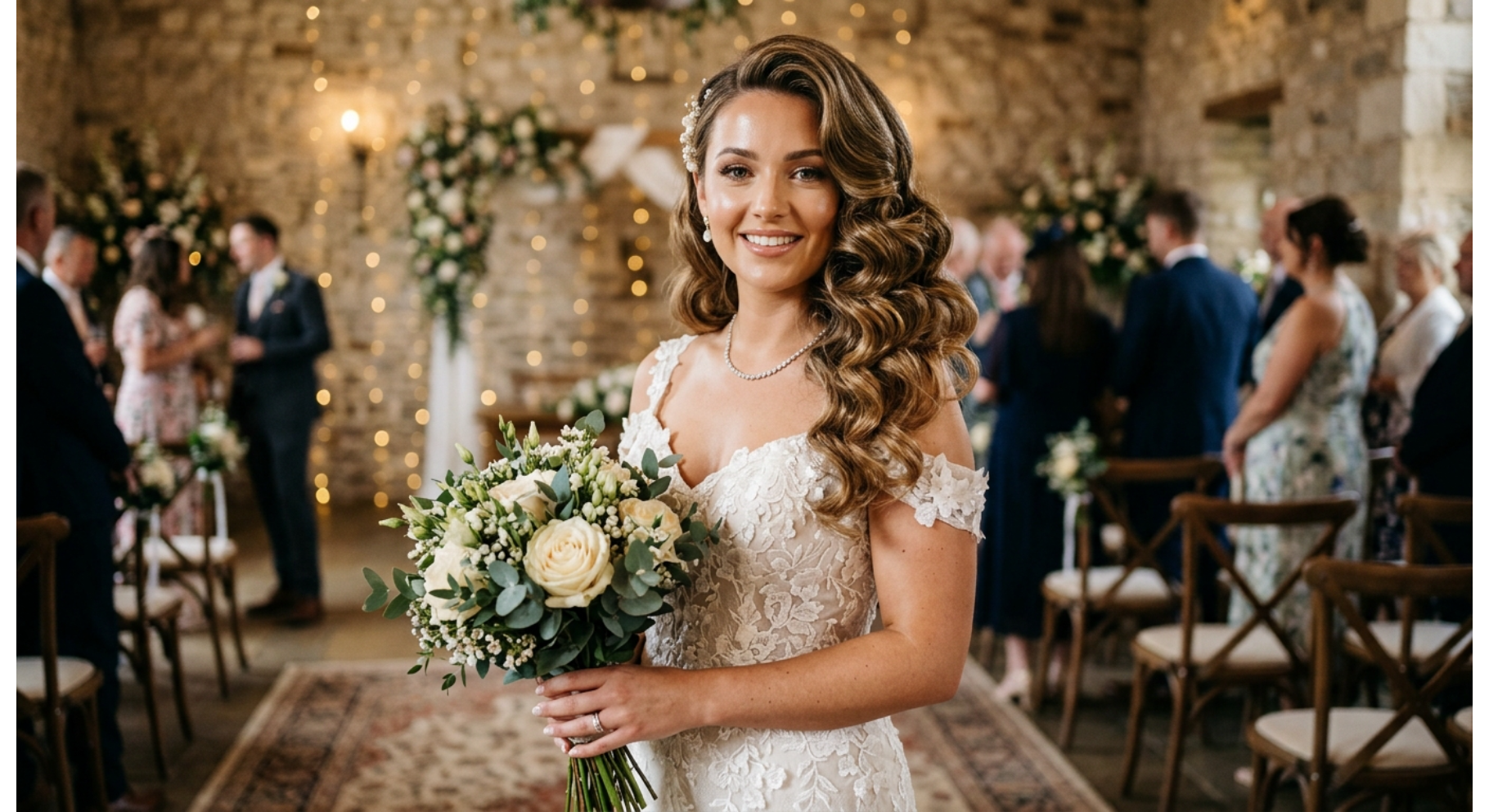 Voluminous Side-Swept Curls