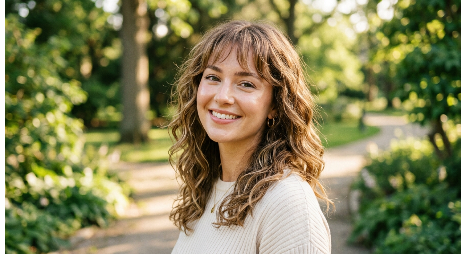 Wavy Medium Cut with Wispy Fringe