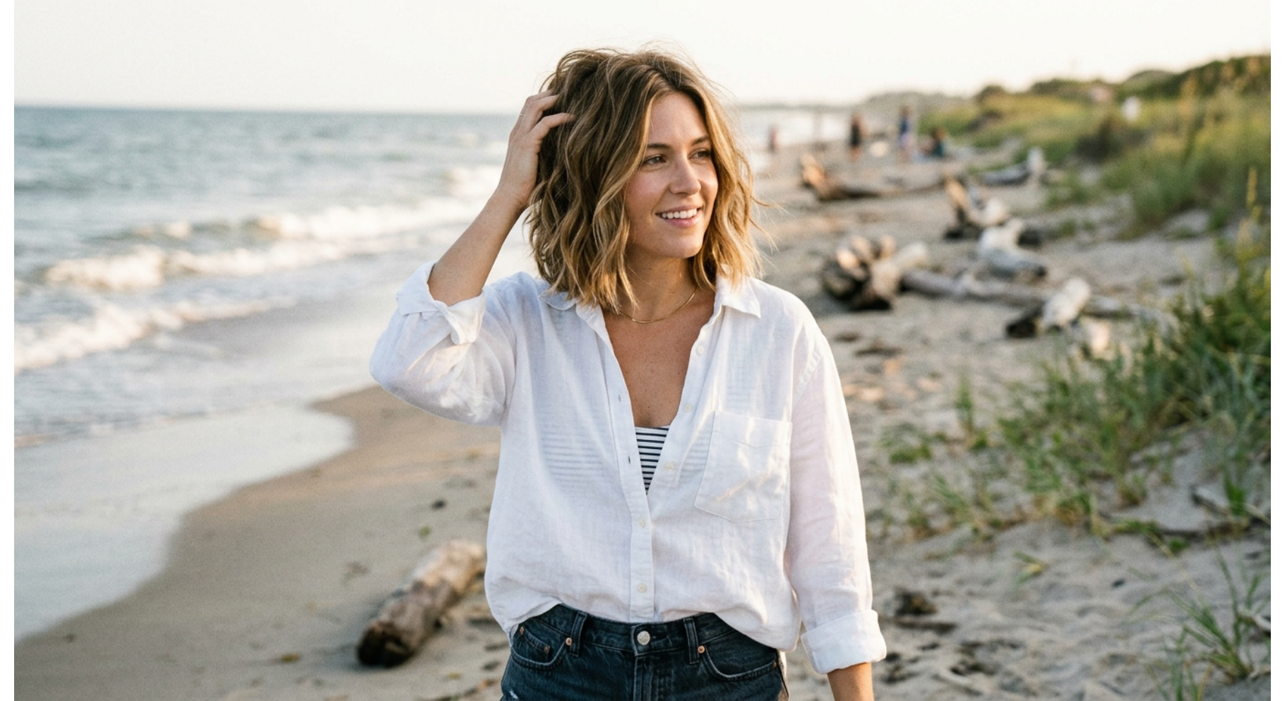 Wavy Messy Bob with Beach Texture