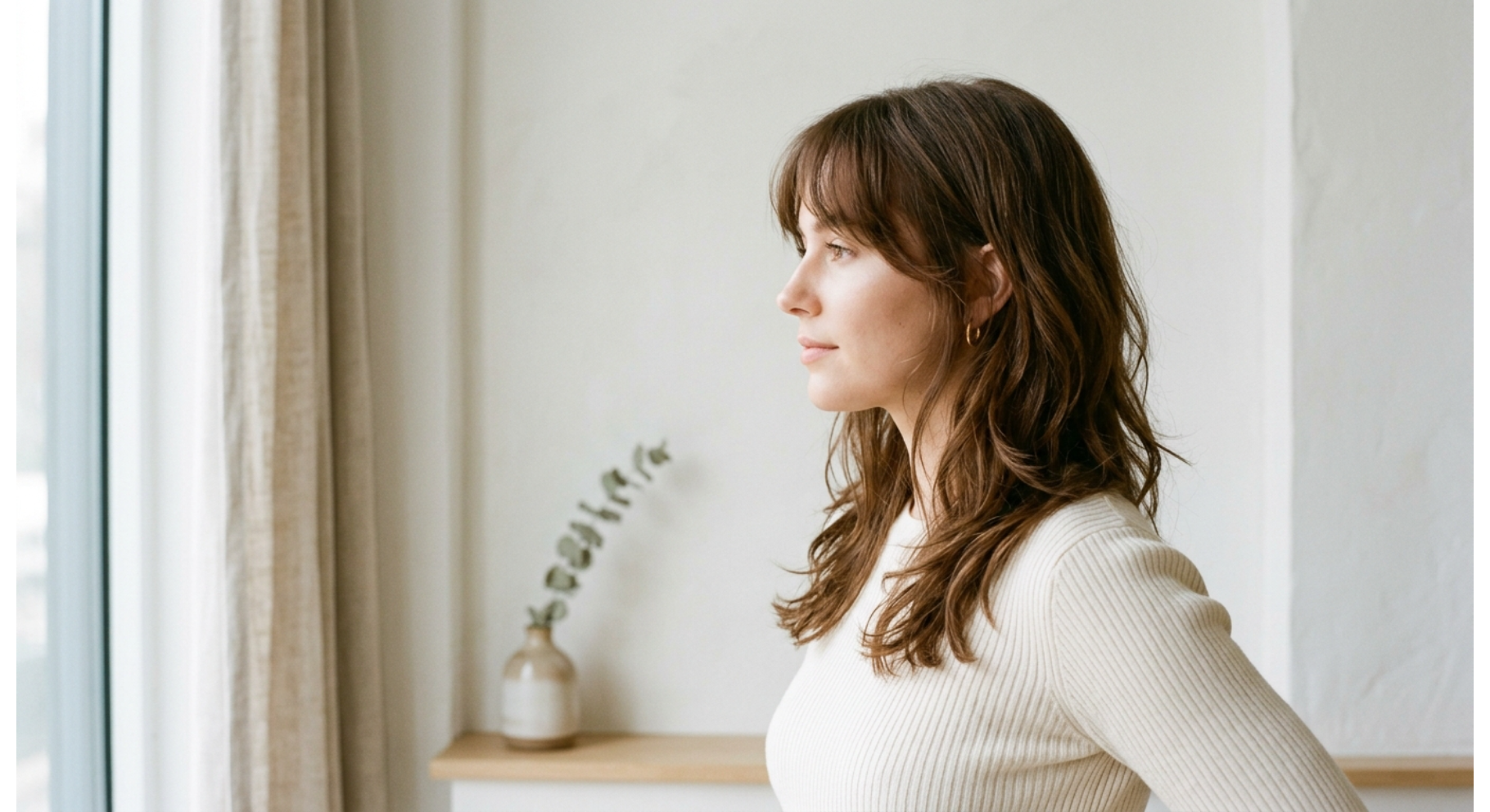 Wispy Bangs with Medium Length Cut