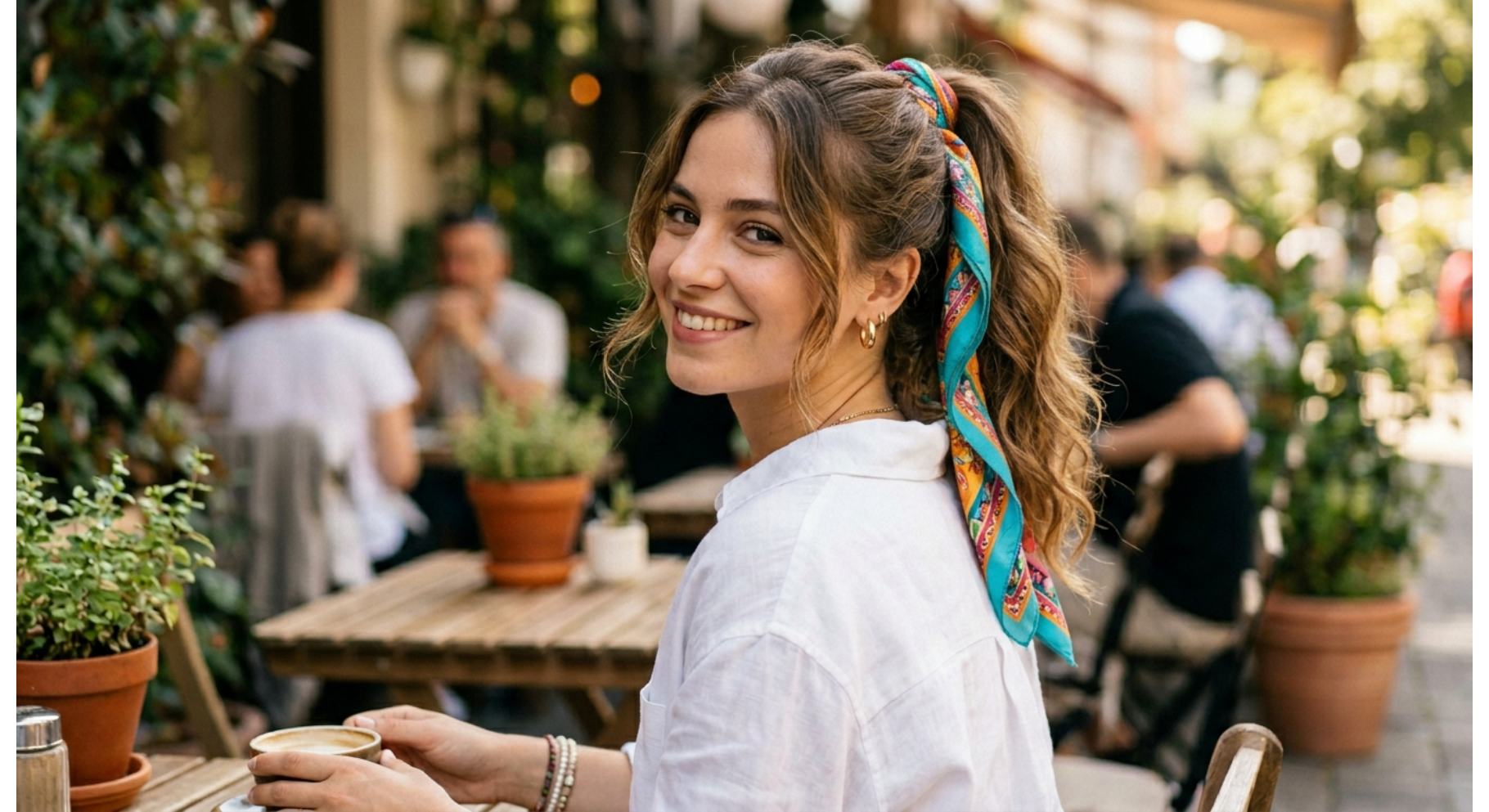 Wrapped Scarf Ponytail