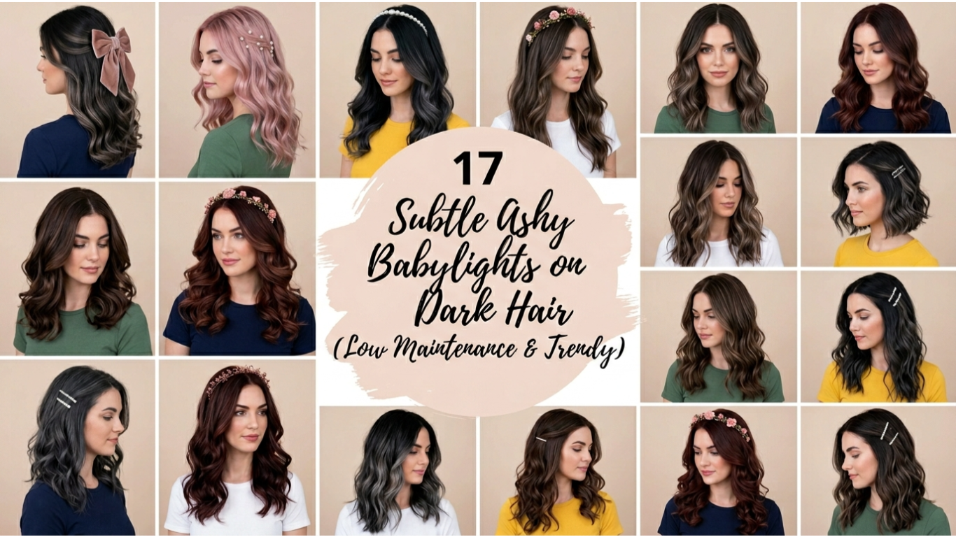 ashy babylights on dark hair