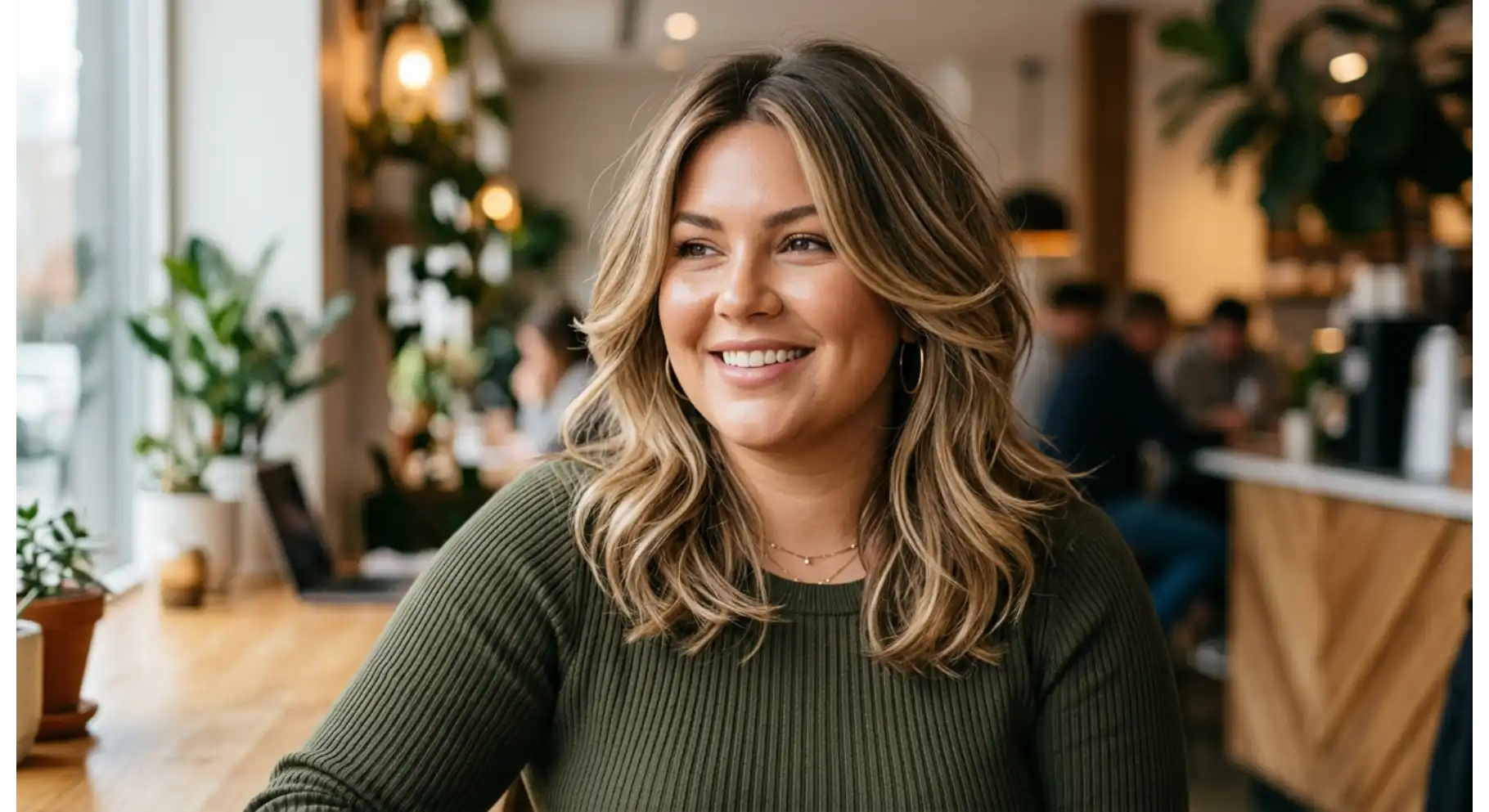 Airy Layered Lob With Middle Part