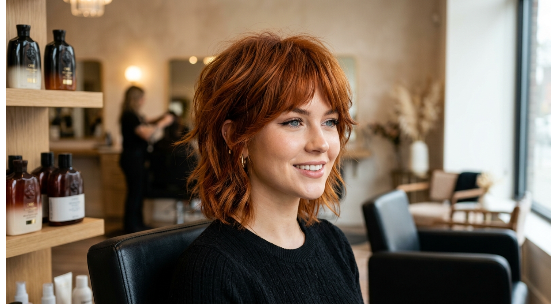 Auburn Textured Wolf Cut