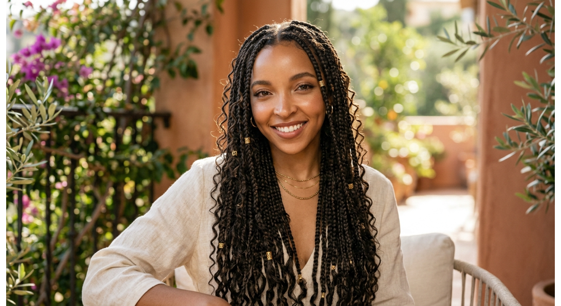 Boho Braids With Face Framing Curls
