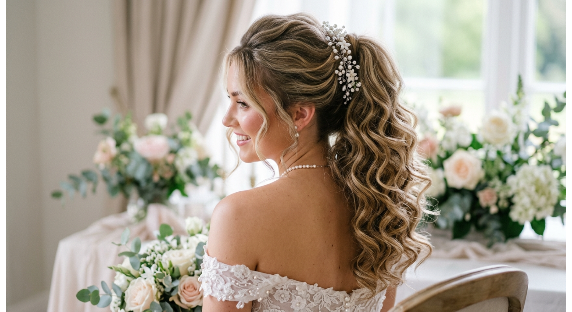 Bridal Curly Ponytail