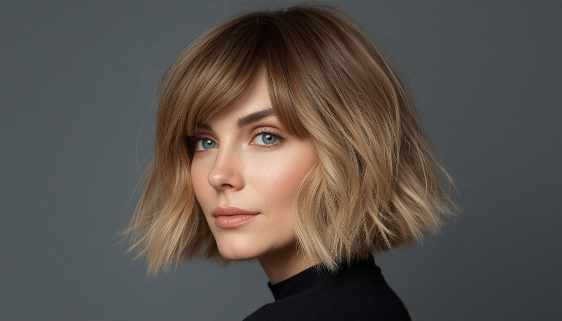 Chin Length Feathered Bob