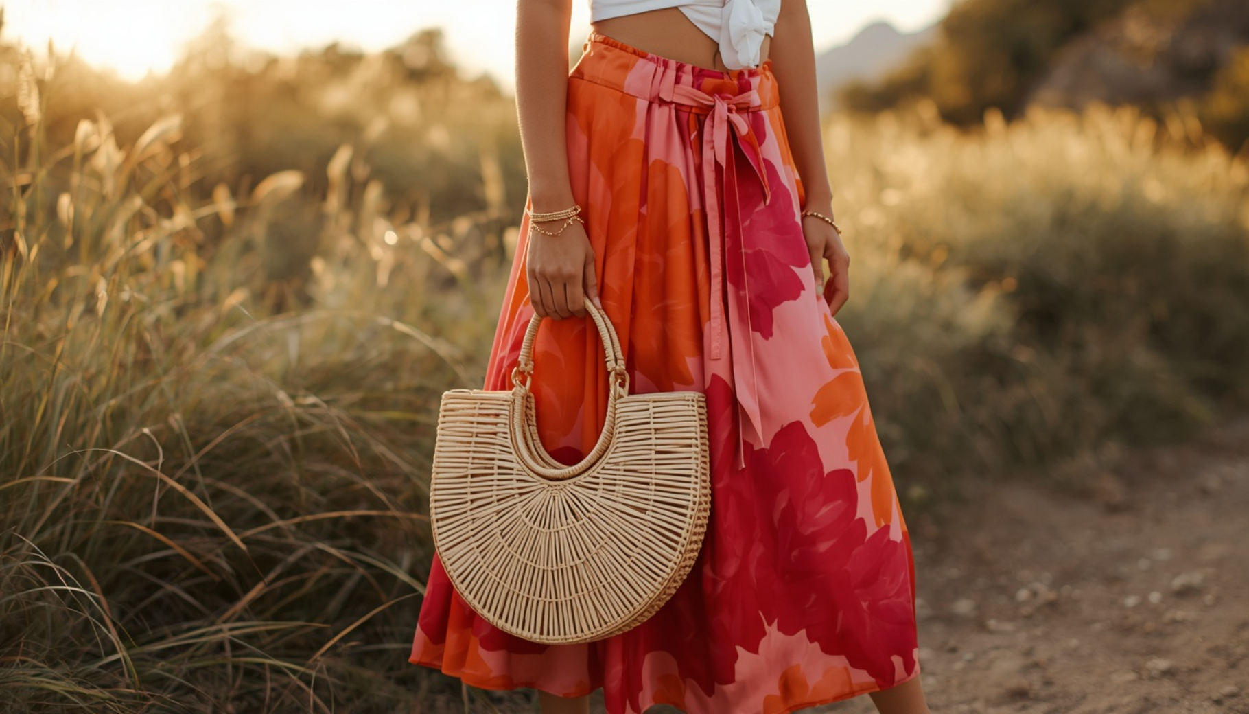 Colorful Satin and Structured Raffia