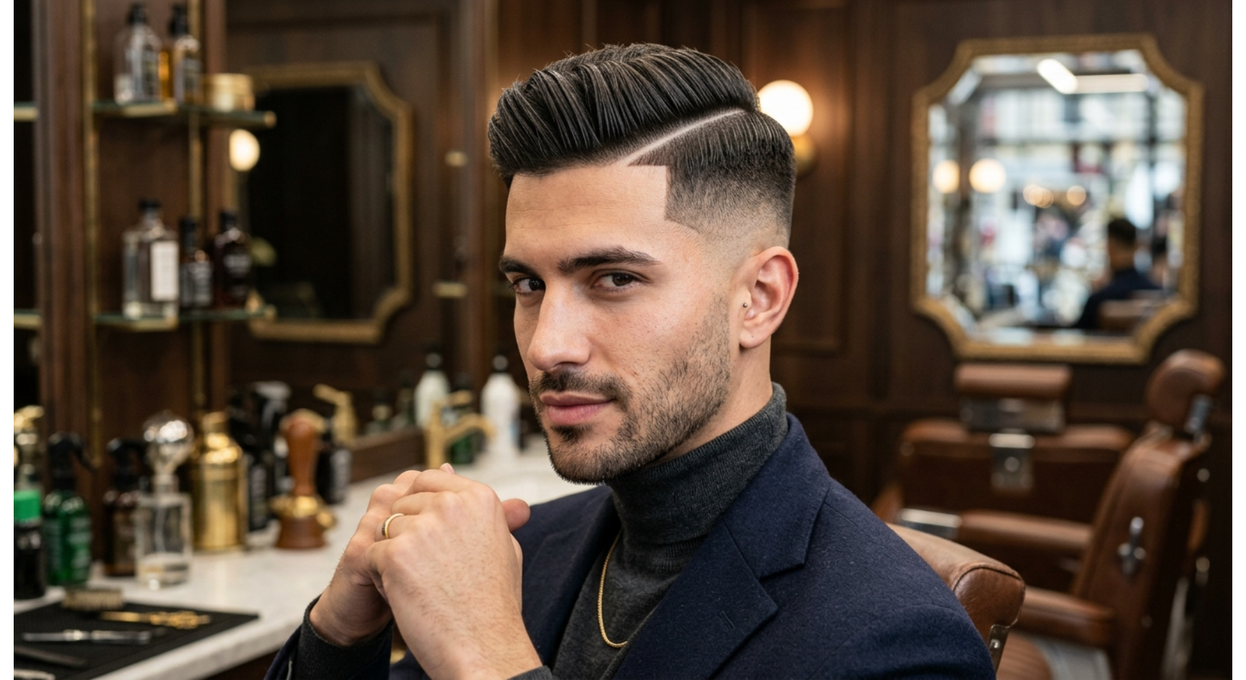 Comb Over Fade With Signature Line Design