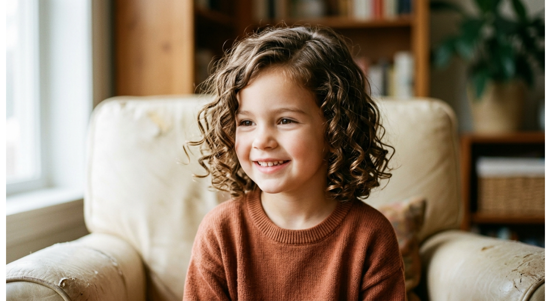 Curly Cut with Side Part