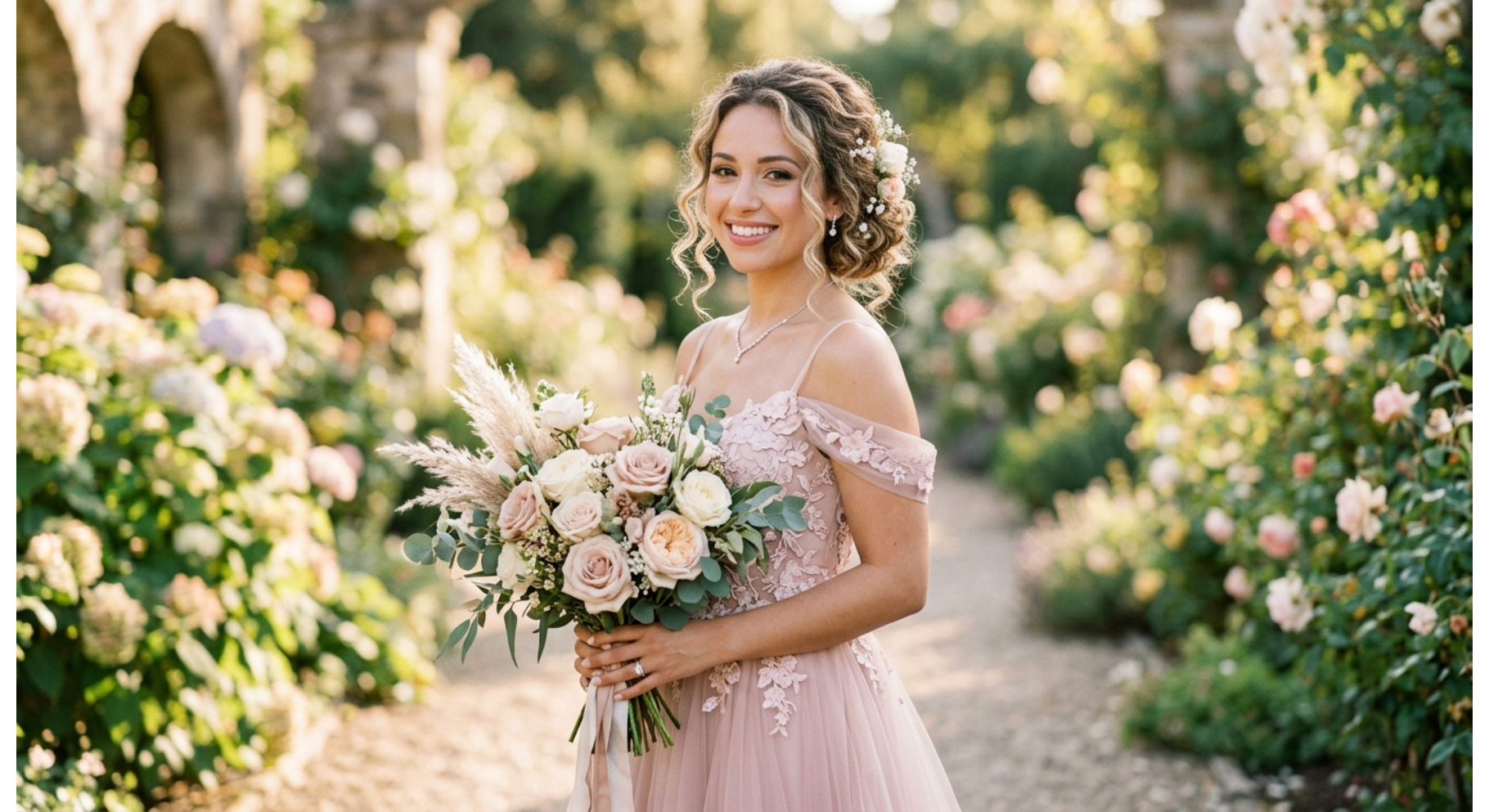 Curly Low Bridal Bun