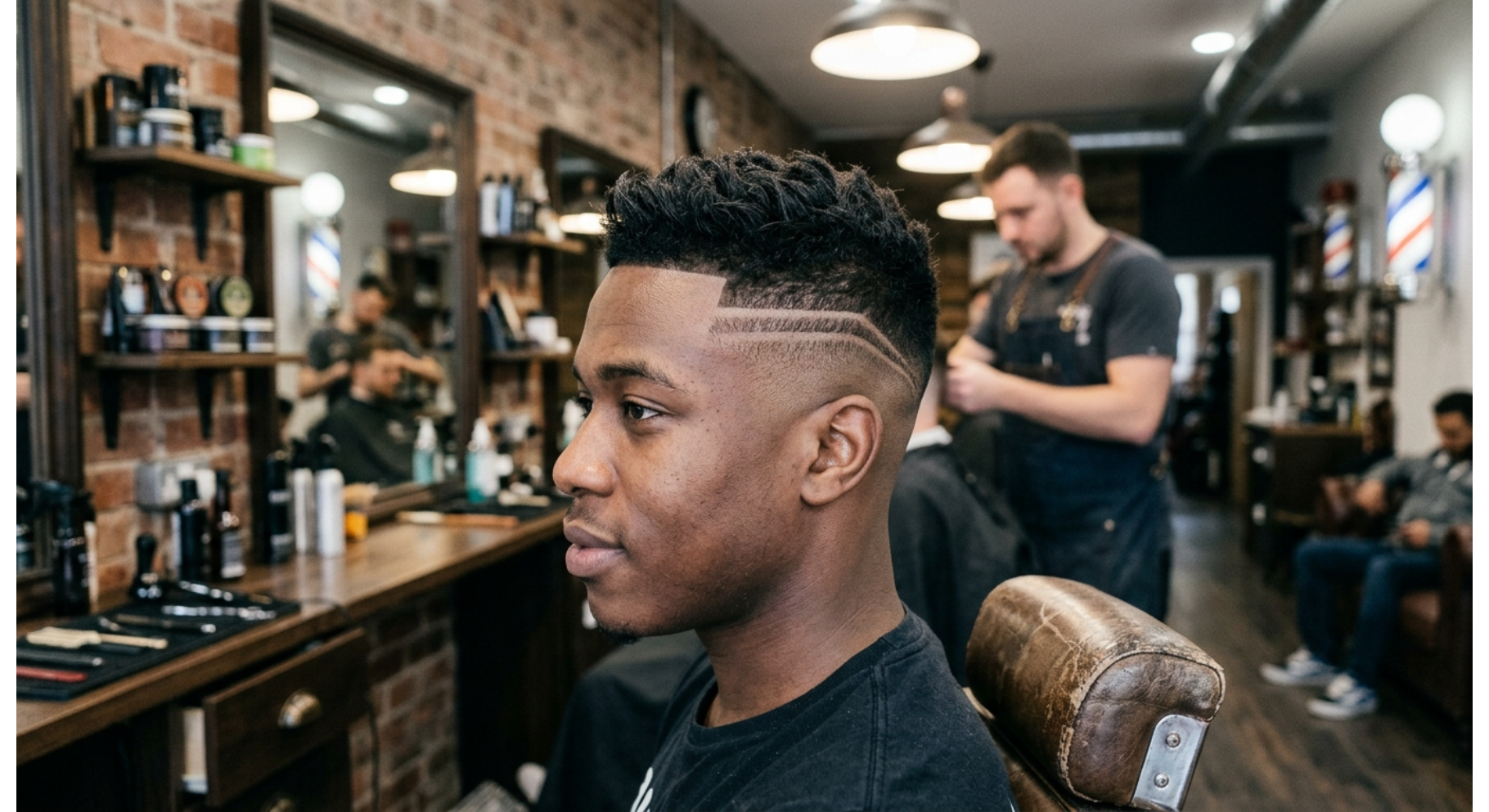 Double Razor Line Skin Fade