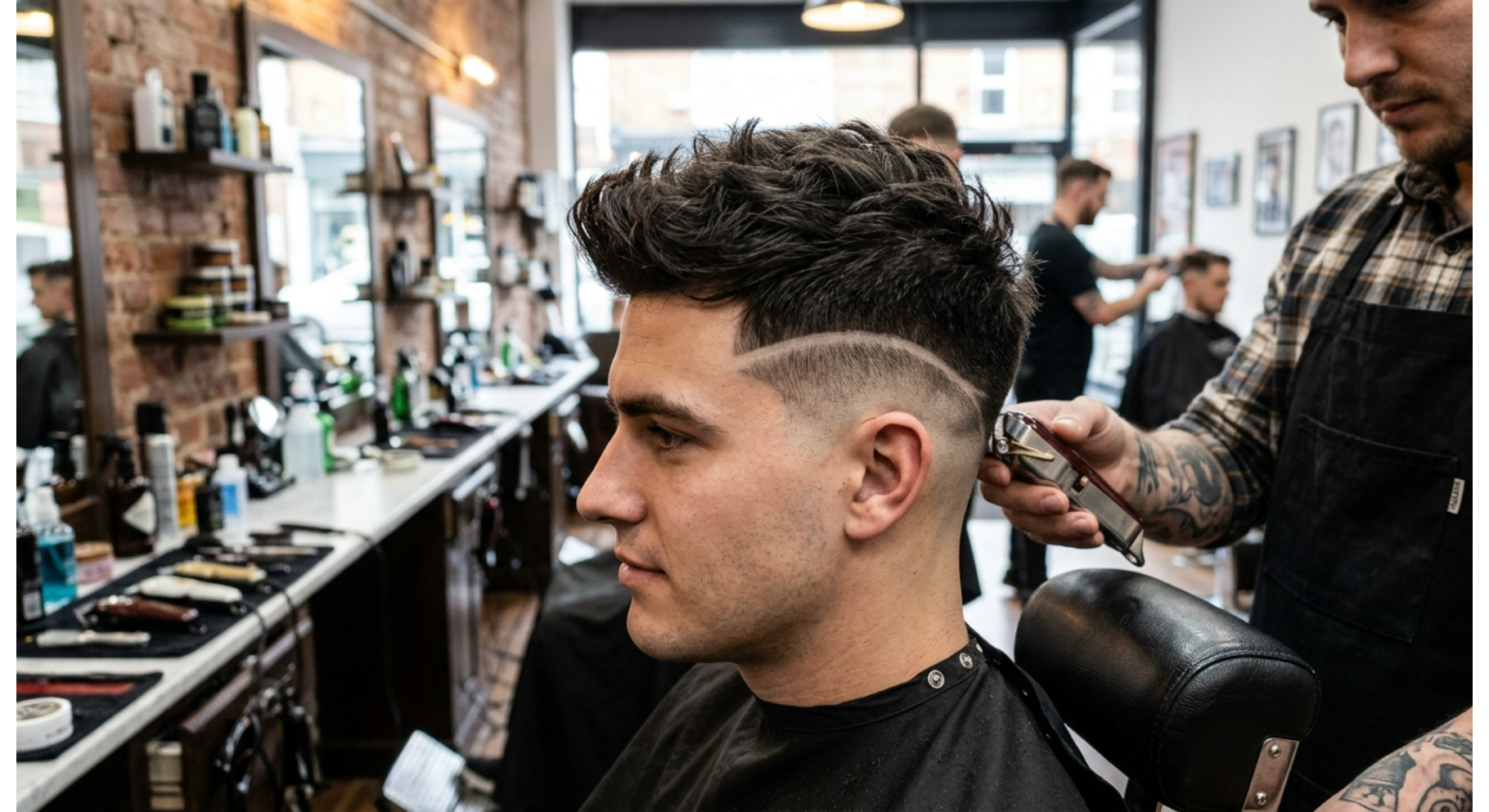 Drop Fade With Curved Razor Art