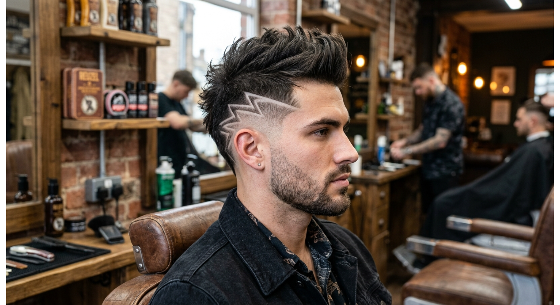 Faux Hawk Fade With Zigzag Design