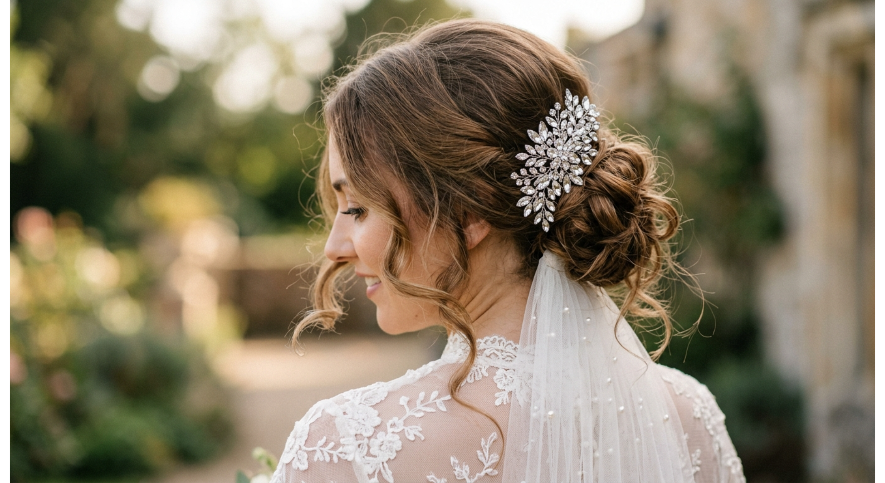 Jeweled Comb Messy Bun