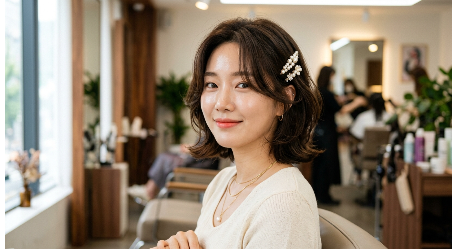 Korean Short Hair with Face Framing Layers